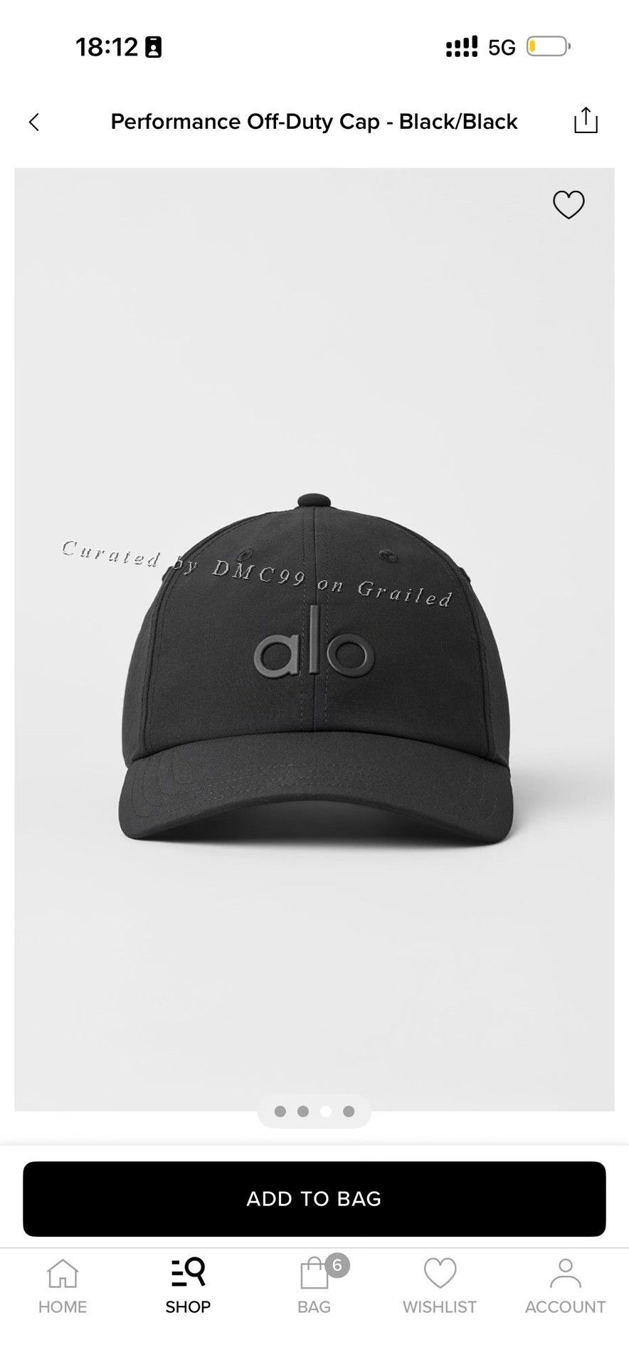 Alo Yoga Alo performance OFF DUTY CAP in white with black logo