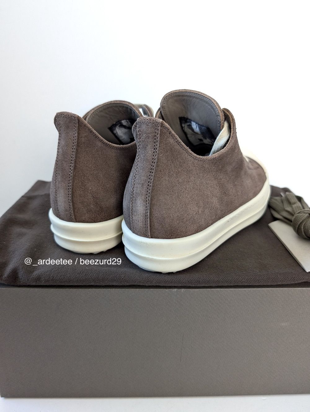 Rick Owens *NEW* MAINLINE DUST SUEDE RAMONES LOW FW22 STROBE Size US 8 / EU 41 - 4 Thumbnail