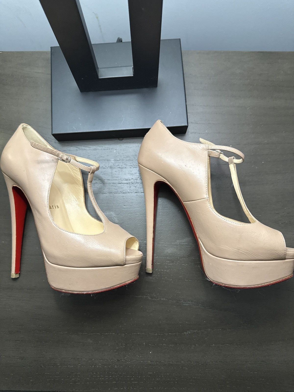 Christian Louboutin Christian Louboutin Lady Peep 150 Nude Heels Size US 6.5 / IT 36.5 - 10 Thumbnail