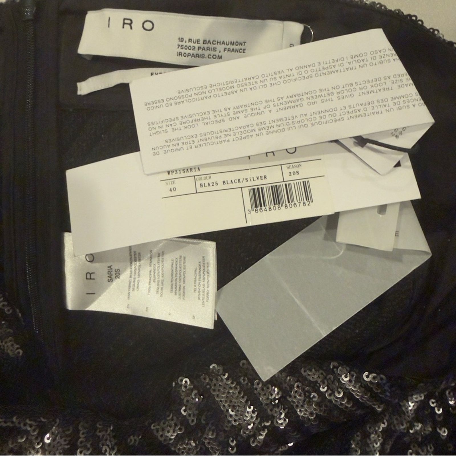 Iro BNWT IRO Shimmering Black/SilverMini Saria Skirt size 40 Size 27" / US 4 / IT 40 - 6 Thumbnail