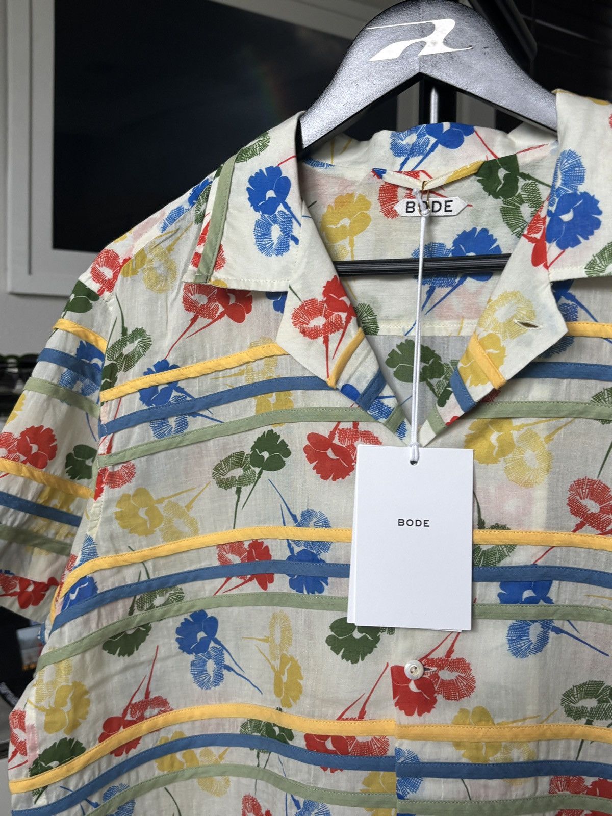 BODE FLORAL PATTERN LOGO BUTTON UP SHIRT