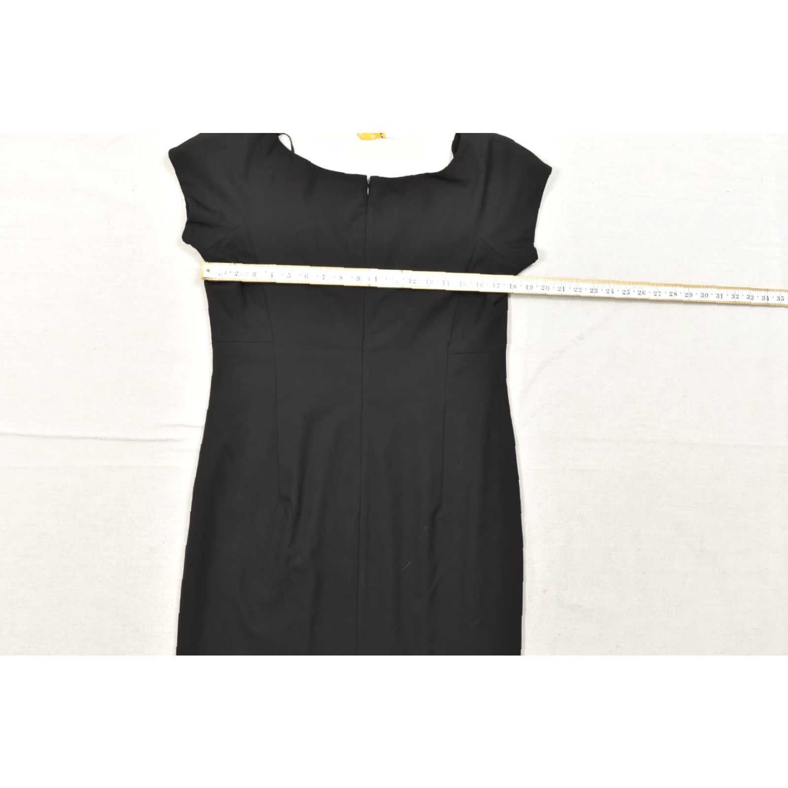 Michael Kors Michael Kors Black Sheath Dress Women's Size 12 Short Sleeve Pleated Surplice V-Neck Knee Length Zip Size 34" / US 12 / IT 48 - 2 Thumbnail