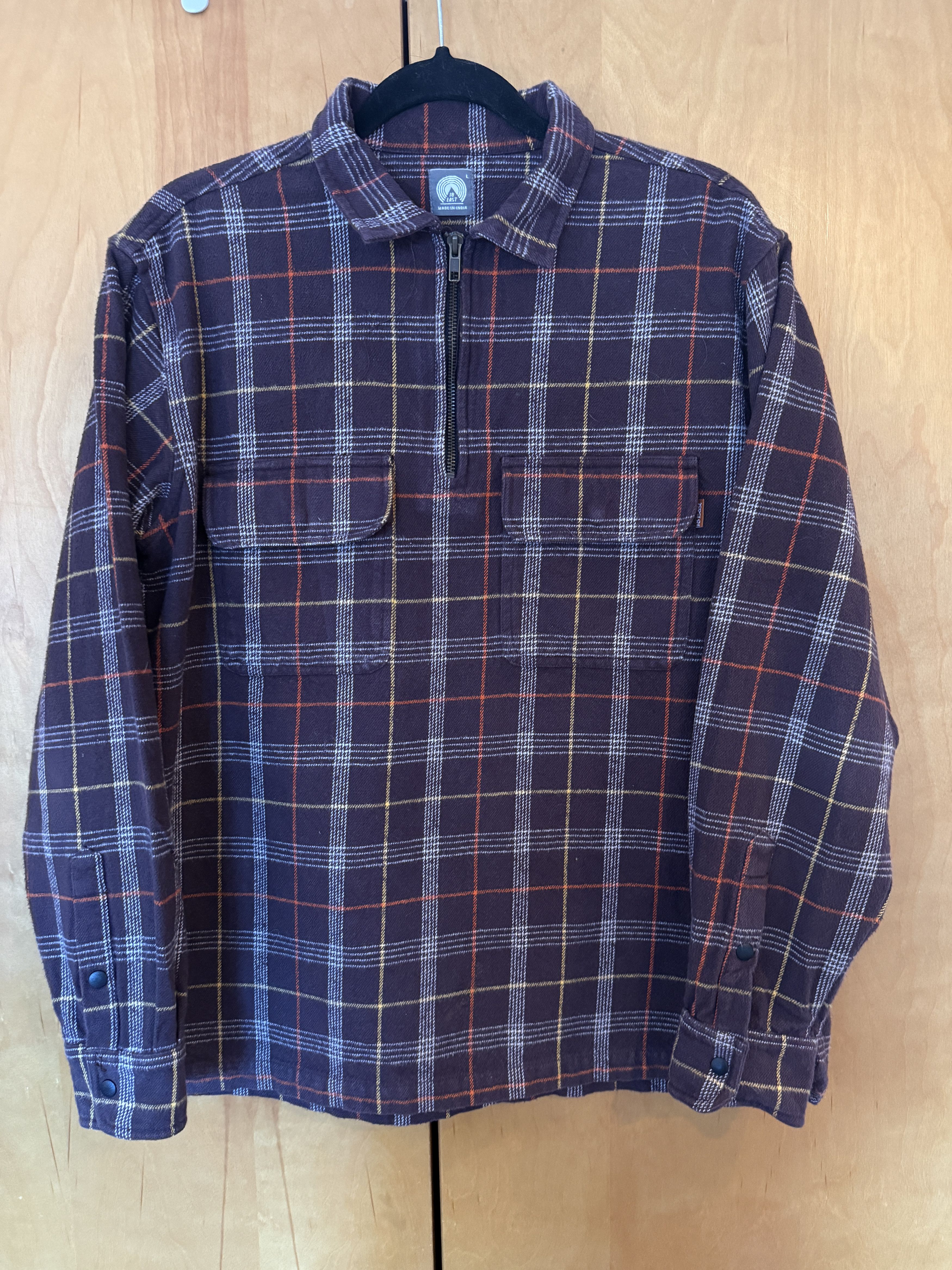 18 East - Brown Flannel Half Zip (Large)