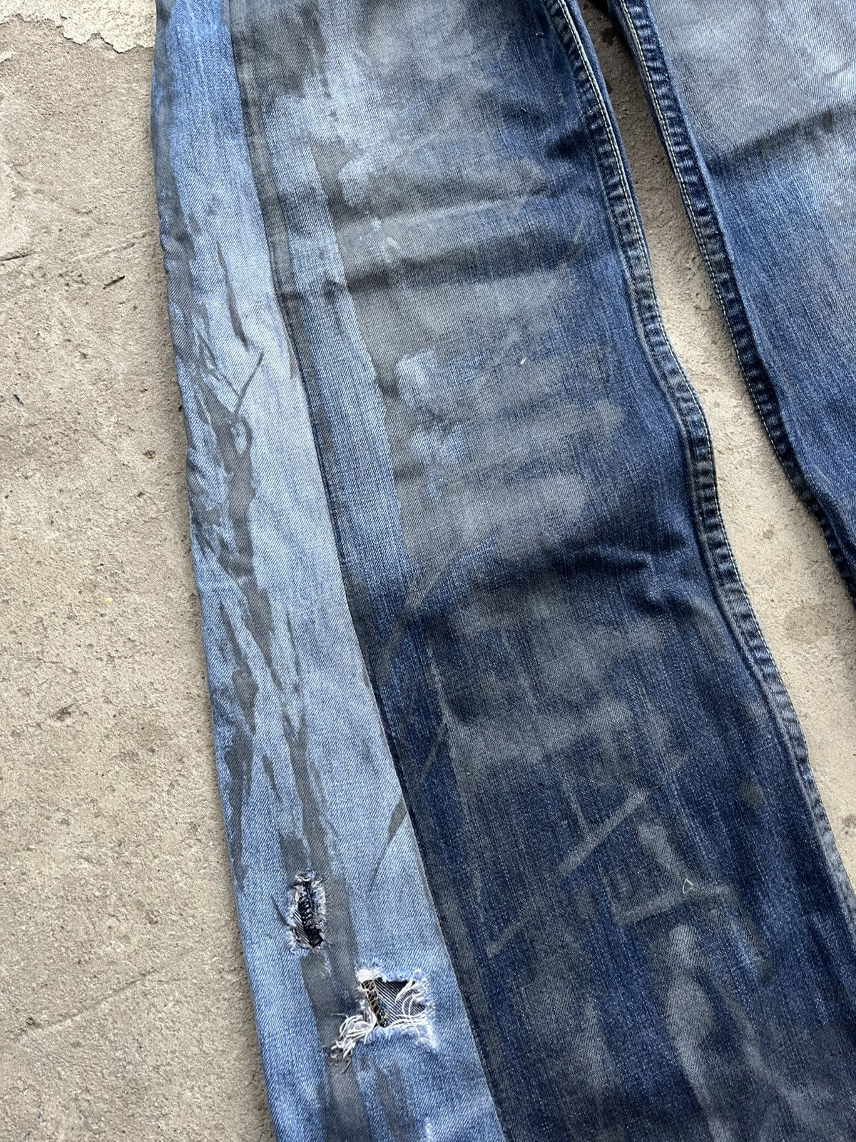 20471120 × If Six Was Nine × Japanese Brand Dirty Painted Distressed Thrashed Faded Baggy Jeans Y2K Size US 28 / EU 44 - 5 Thumbnail