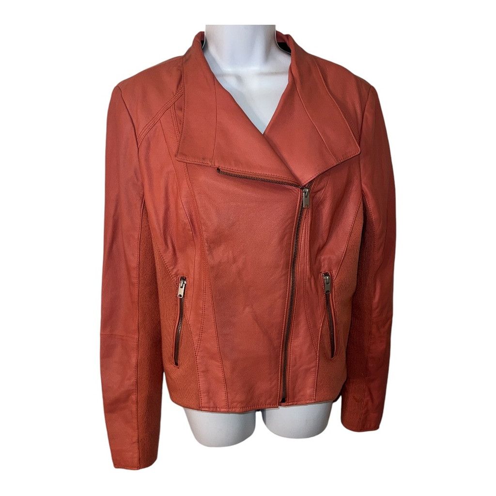 Other Marc New York Women's Leather Jacket Size XL Raspberry Size XL / US 12-14 / IT 48-50 - 1 Thumbnail