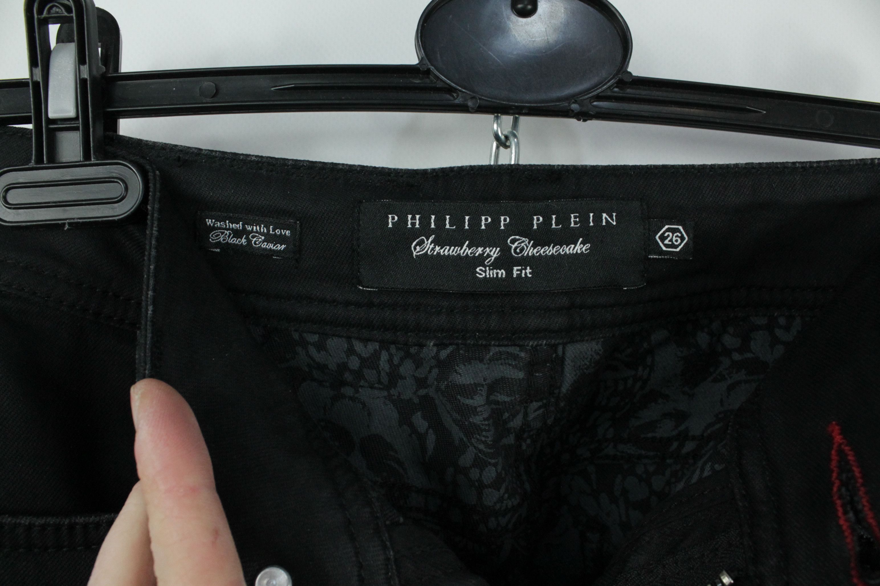 Designer × Philipp Plein Philipp Plein Strawberry Cheesecake Black Denim Women Jeans Size 26" / US 2 / IT 38 - 4 Thumbnail