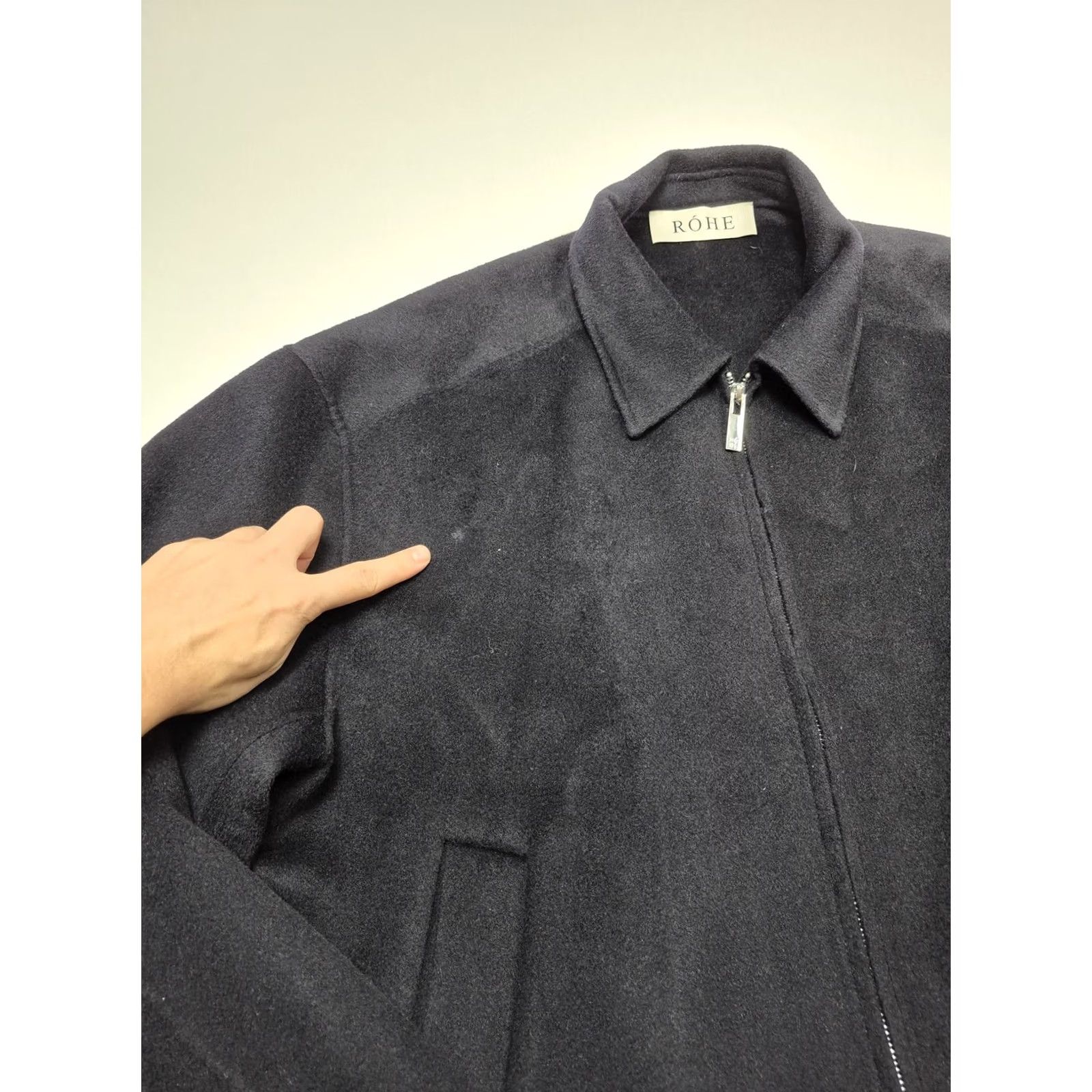 Vintage ROHE Jacket Mens 54 Blue Wool Bomber Full Zip Elastic Hem Unlined Collared Size US L / EU 52-54 / 3 - 4 Thumbnail