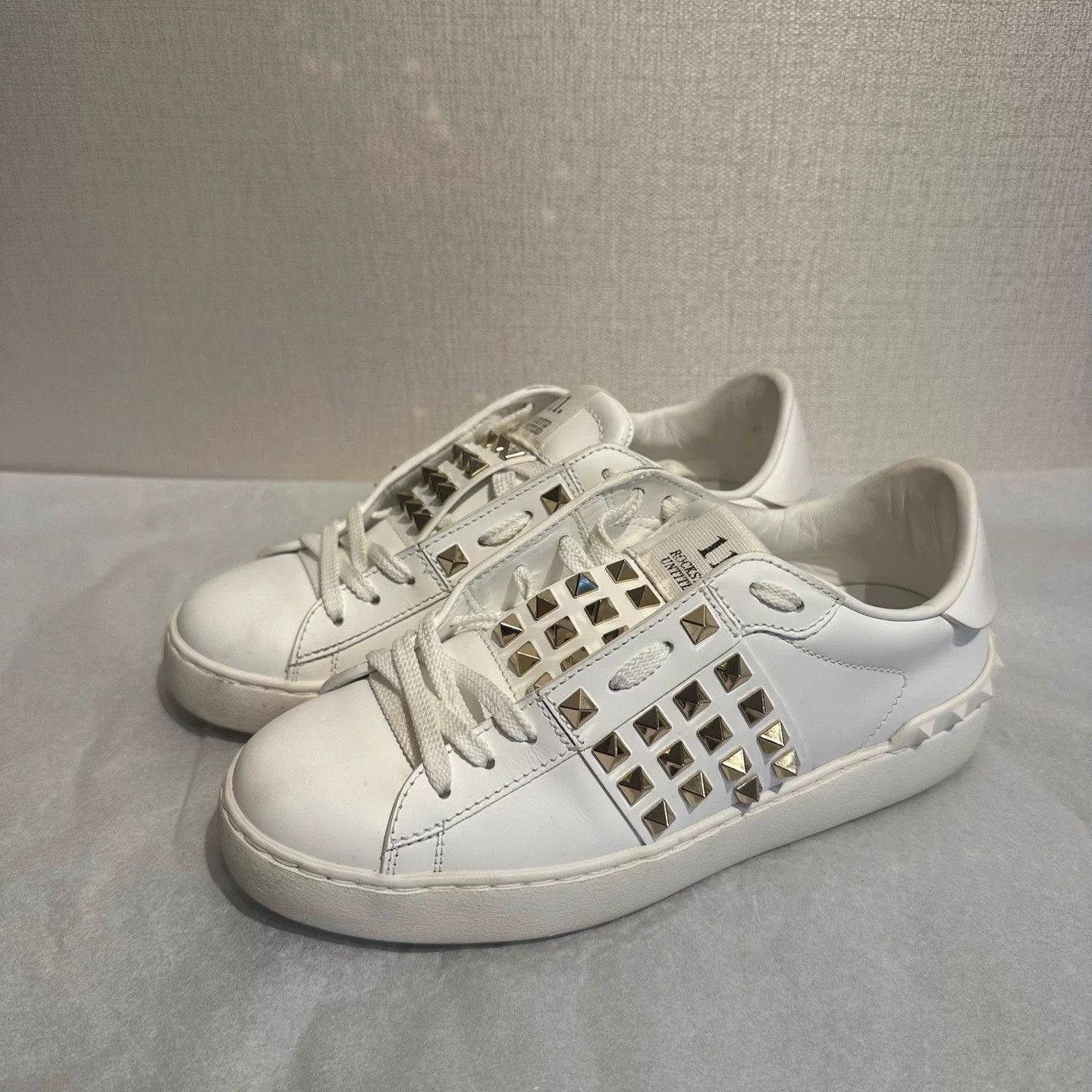 Valentino Valentino Studded White Sneakers 36 EU 99 New Size US 5 / IT 35 - 1 Thumbnail