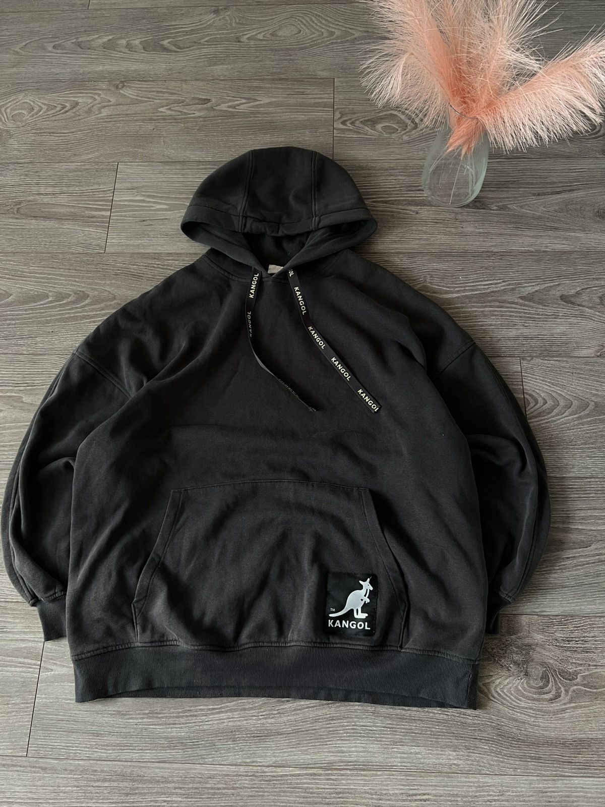 Designer × H&M × Kangol ‼️Rare Oversized Big Logo Kangol x H&M Distressed Hoodie‼️ Size US M / EU 48-50 / 2 - 5 Thumbnail