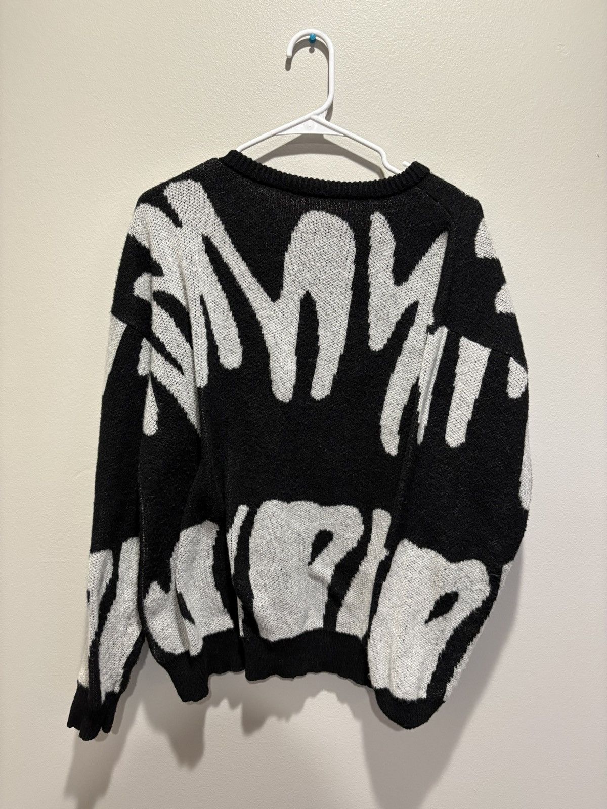 Vintage Black and white knit sweater Size US L / EU 52-54 / 3 - 2 Thumbnail