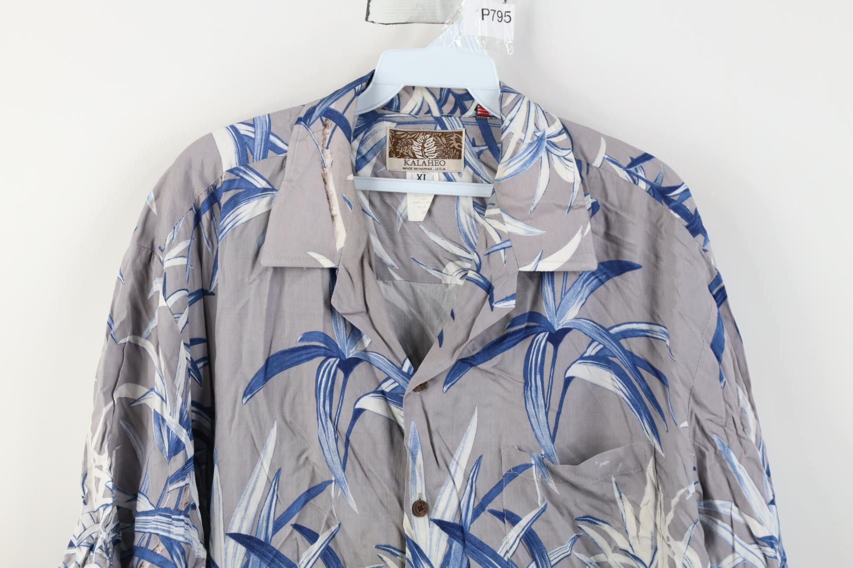 Vintage Vintage 90s Streetwear Bamboo Leaf Hawaiian Button Shirt USA Size US XL / EU 56 / 4 - 2 Thumbnail