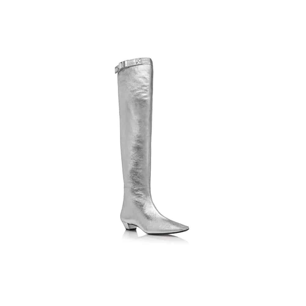 Tom Ford o1loc1c0924 W3276 Leather Overknee Boots in Silver Size US 9 / IT 39 - 5 Thumbnail