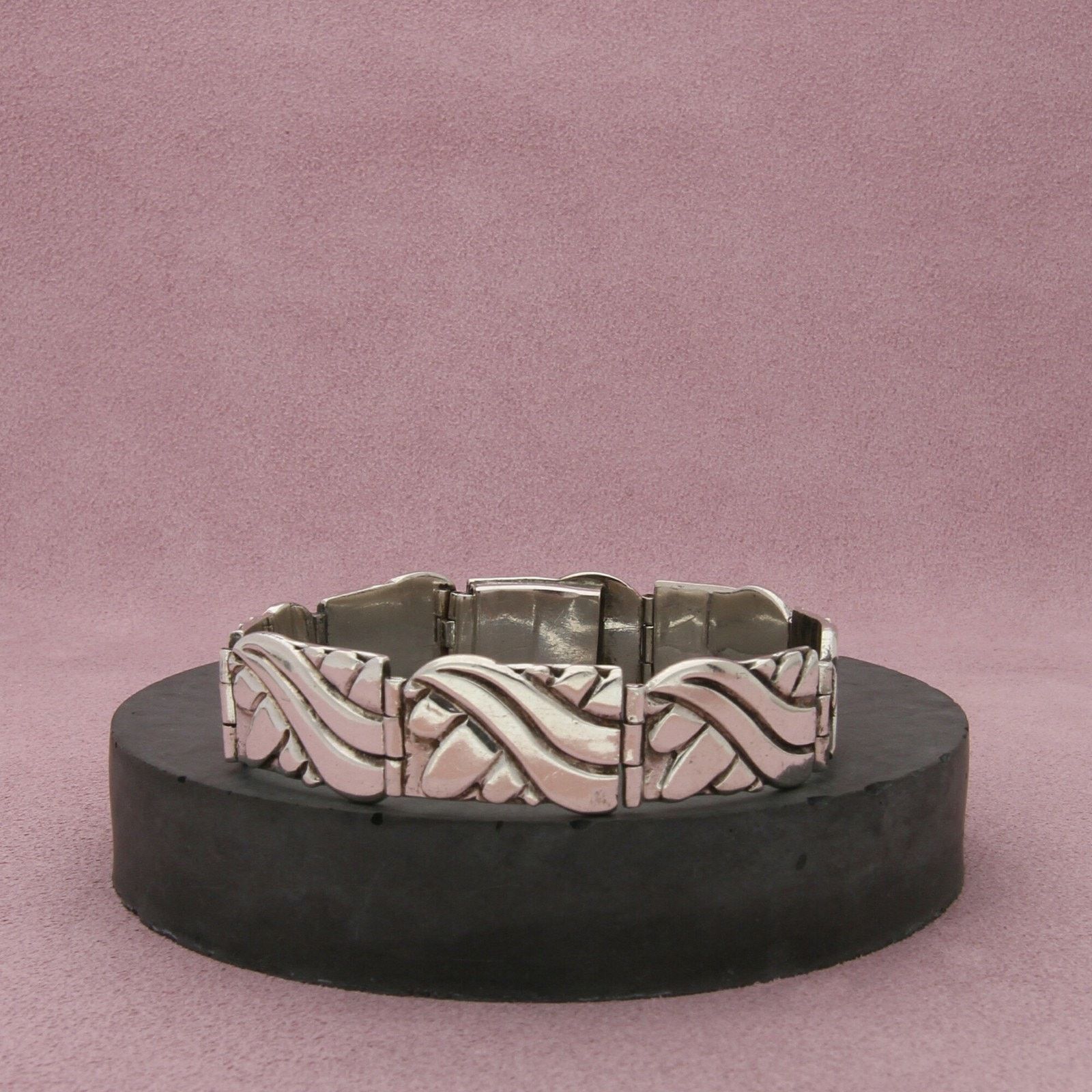 Sterling Silver sterling silver vintage panel link bracelet size 6.75in Size ONE SIZE - 1 Thumbnail