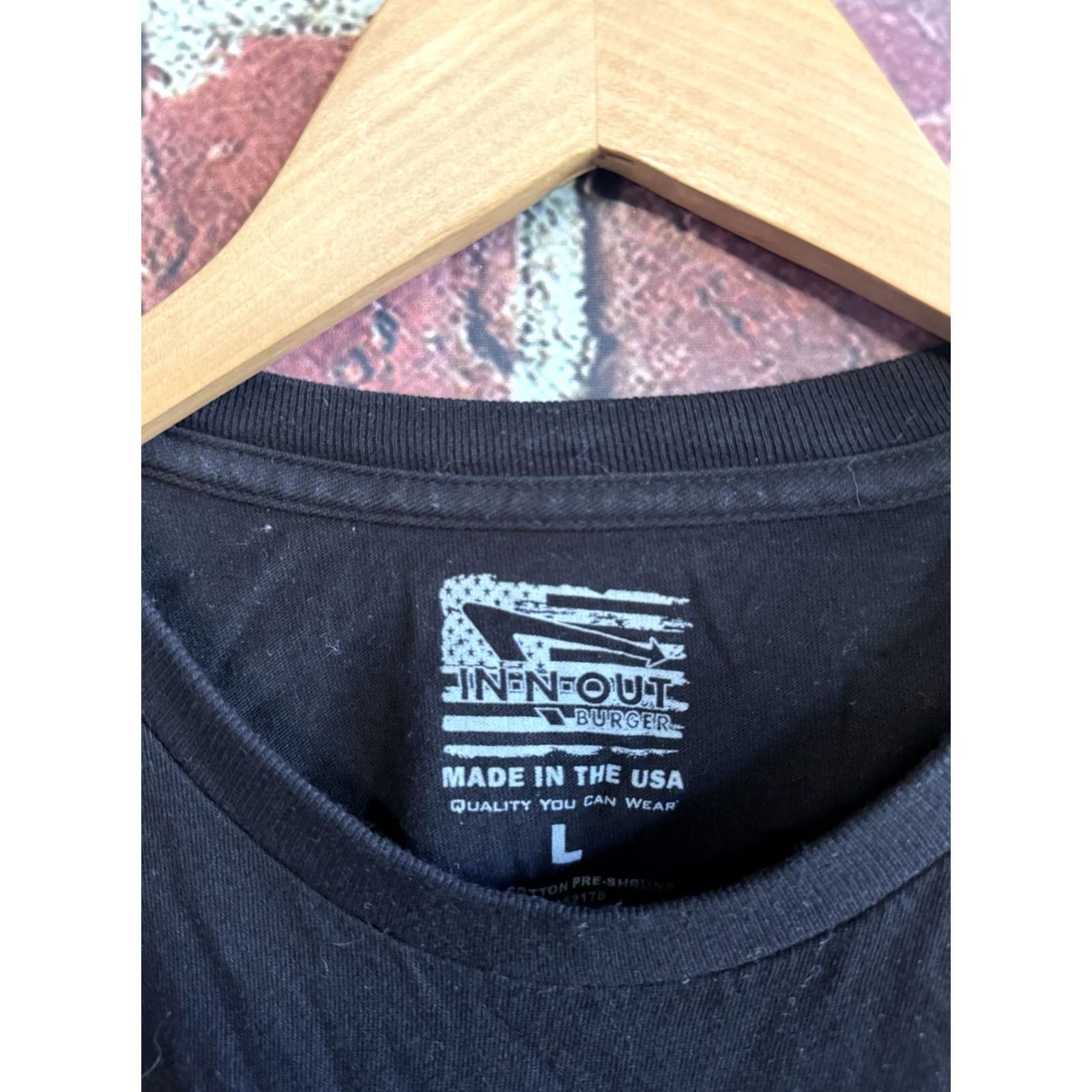 Vintage In N Out Mens Black Short Sleeve Graphic T-shirt 75 Years Size Large Size US L / EU 52-54 / 3 - 3 Thumbnail