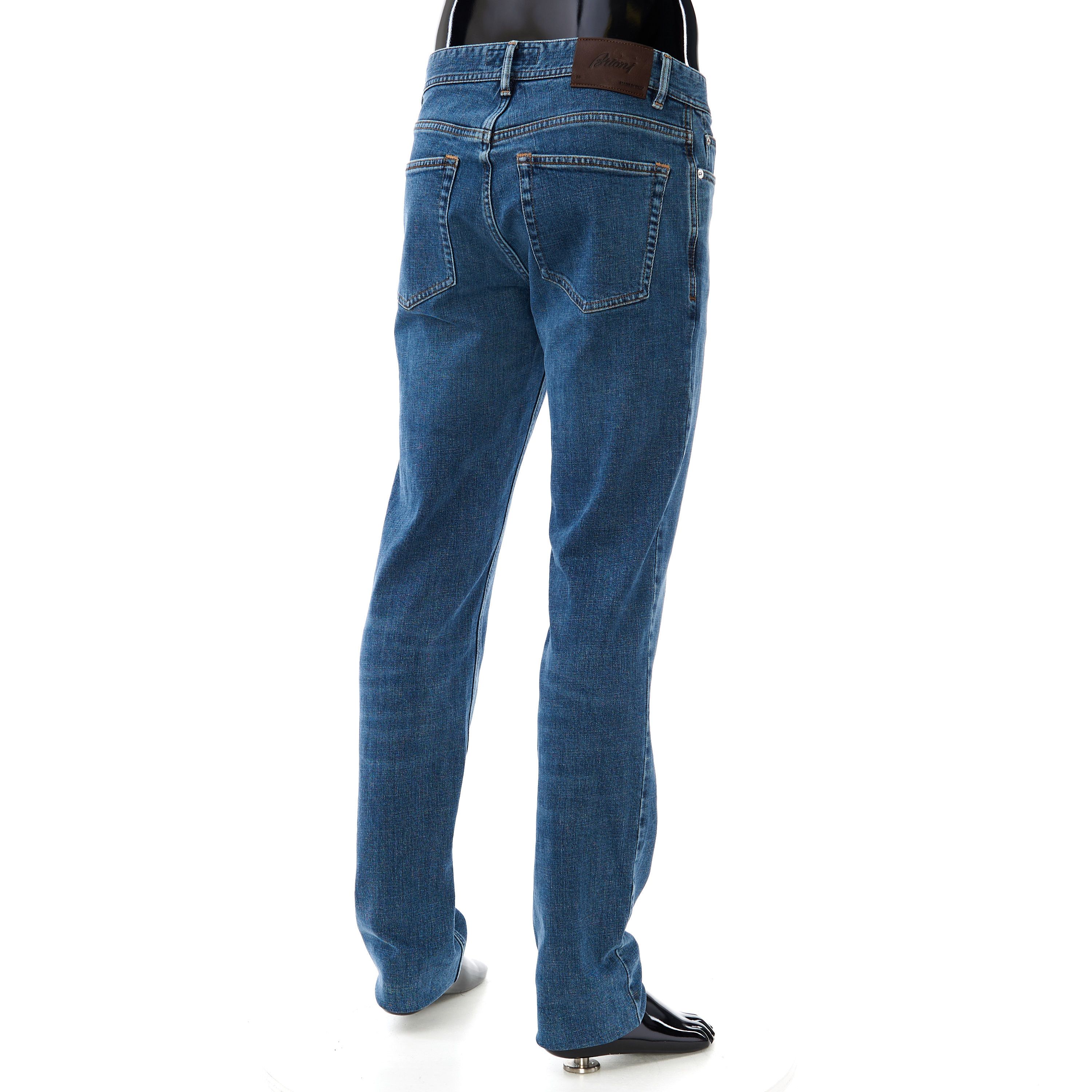 Brioni Regular Fit Jeans In Medium Blue Stretch Cotton Size US 34 / EU 50 - 5 Thumbnail