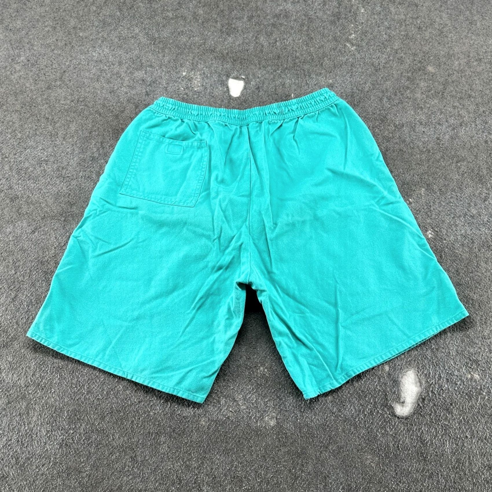 Vintage VINTAGE Surf Zone Shorts Mens XL Blue Teal Elastic Waist Canvas Cotton Neon 90s Size US 36 / EU 52 - 4 Thumbnail