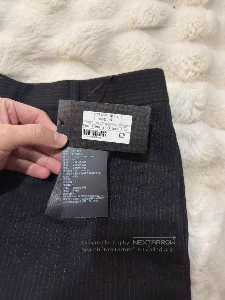 Saint Laurent Paris Saint Laurent Paris Ultra Fine Stripe Wool Trousers Size US 32 / EU 48 - 2 Thumbnail