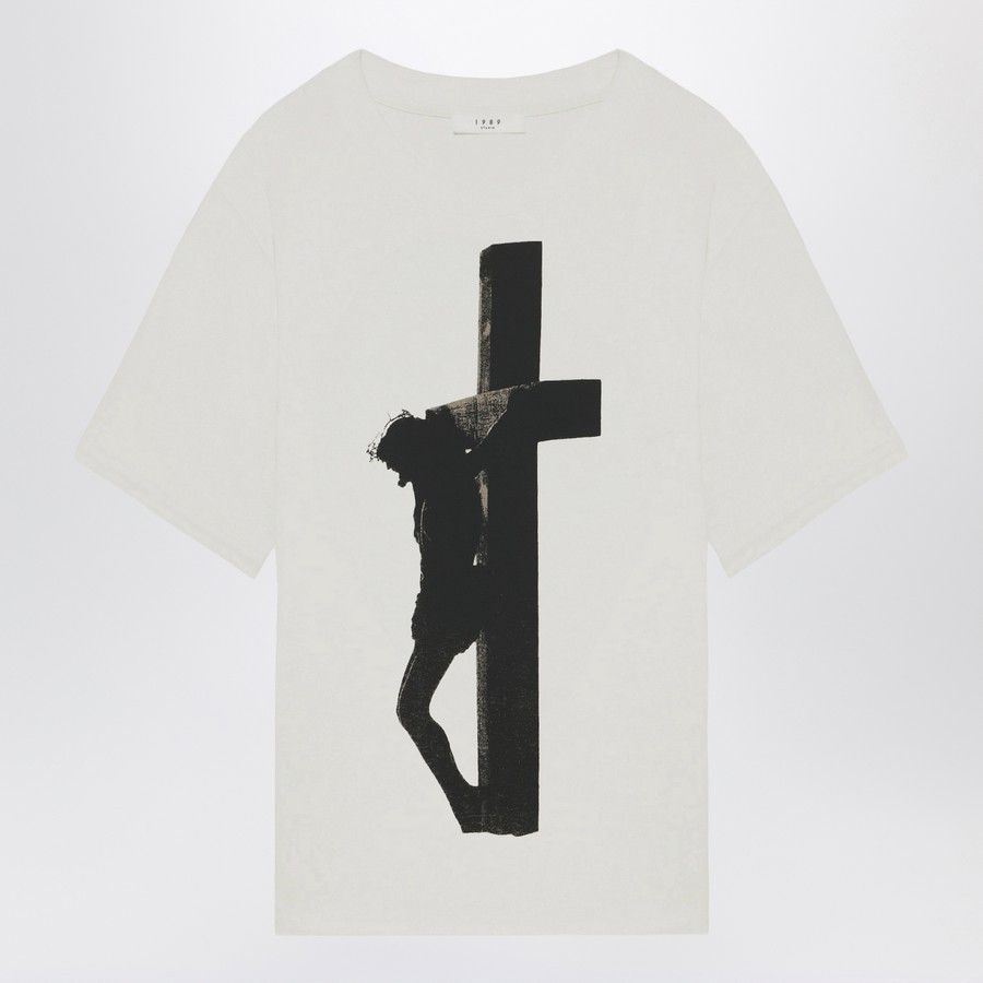 1989 STUDIO o1d2blof1124 Cross Short Sleeve T-Shirt in White Size US L / EU 52-54 / 3 - 1 Thumbnail