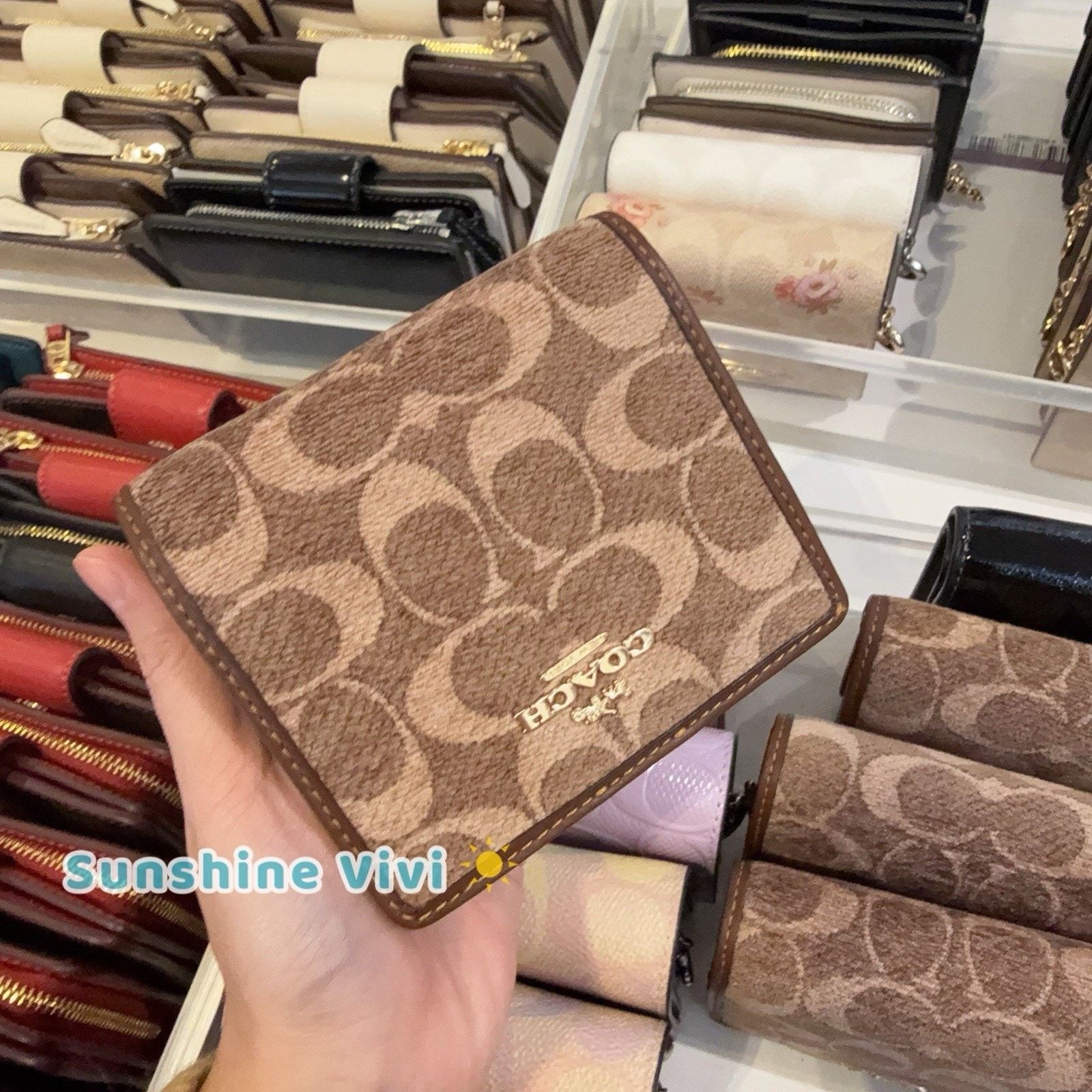 Coach NWT Coach Snap Wallet Chenille CCQ32 Vintage Brown Size ONE SIZE - 2 Thumbnail