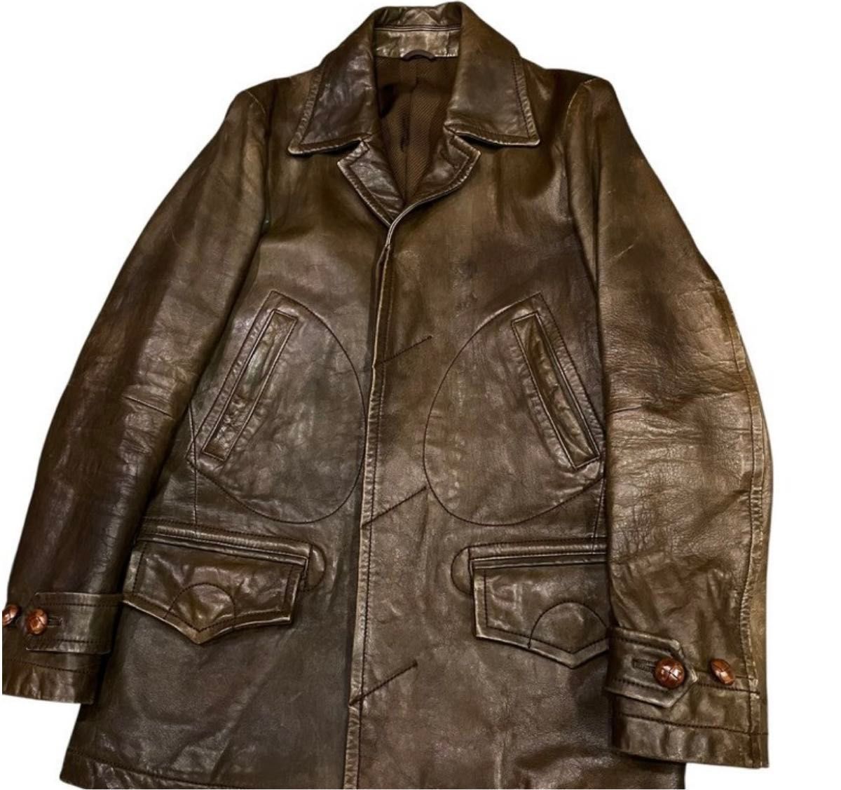 Number (N)ine Number Nine 08AW PORTLAND Lamb Leather Silk Lining Car Coat Size US M / EU 48-50 / 2 - 3 Thumbnail