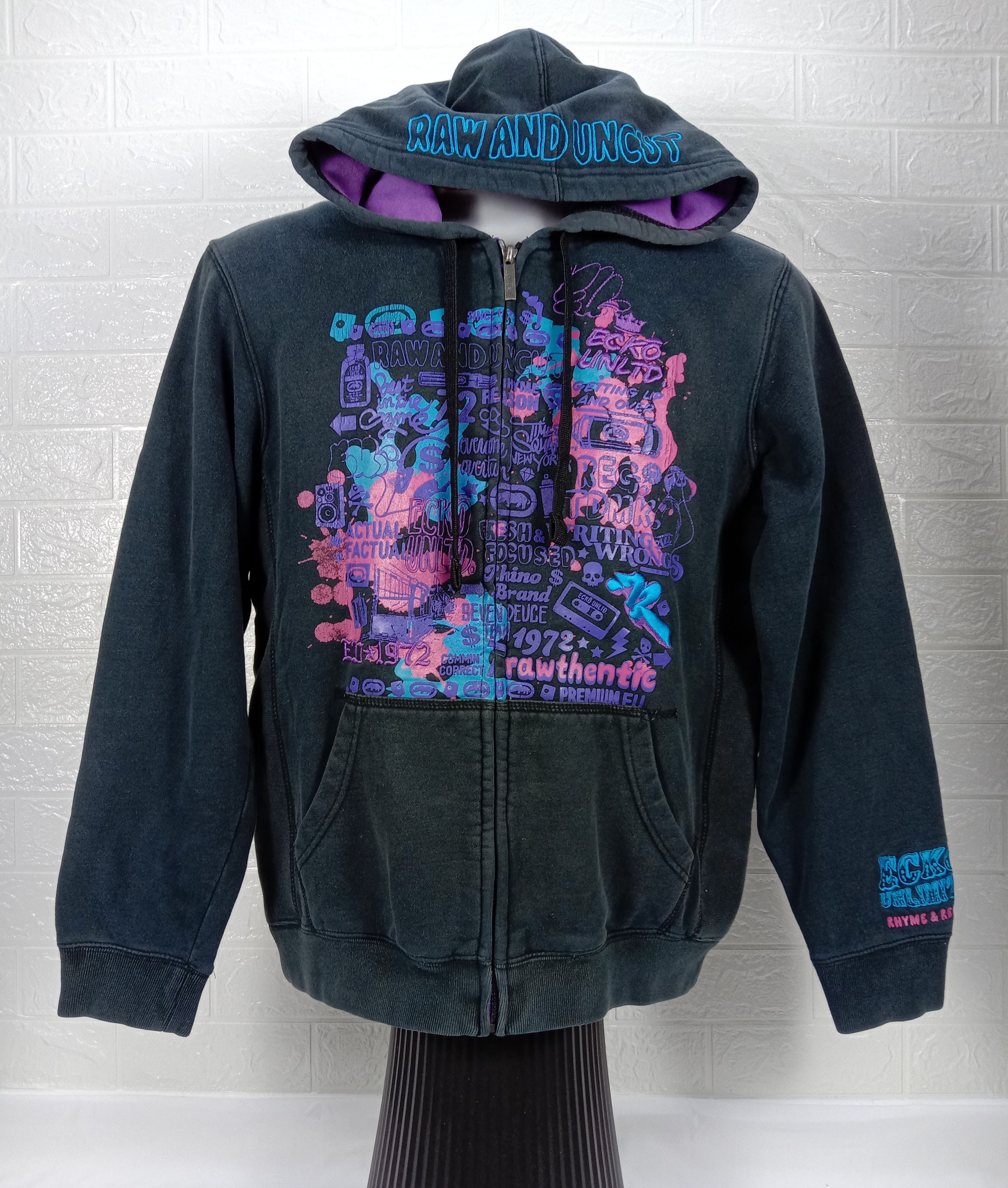 Ecko Unltd. Vintage Ecko Unltd Embroidery Raw & Uncut Hoodie Sweatshirt Size US M / EU 48-50 / 2 - 1 Thumbnail