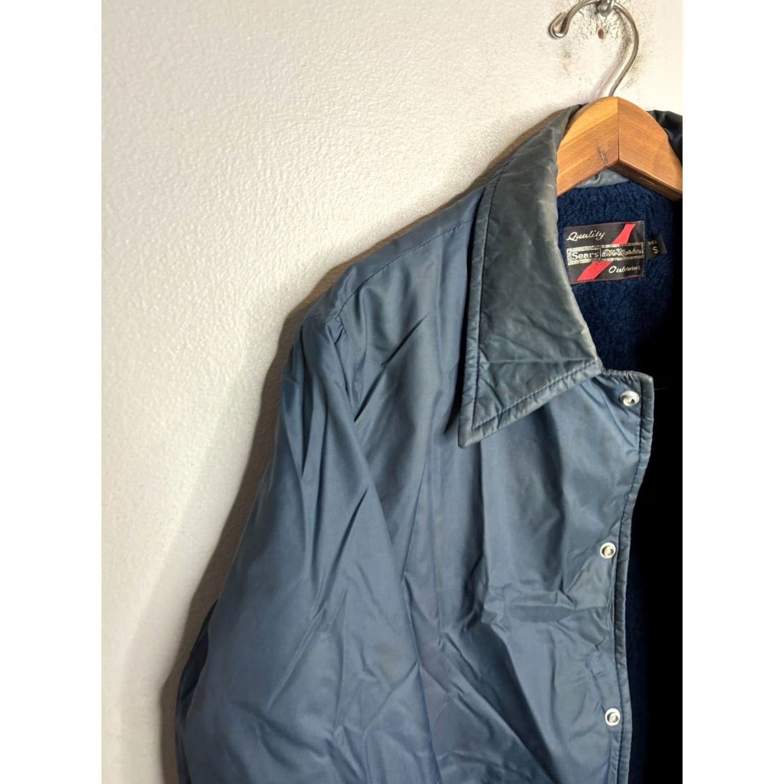Sears VINTAGE Sears 80s Jacket Windbreaker Men's M Blue Fleece Lining American Size US M / EU 48-50 / 2 - 2 Thumbnail