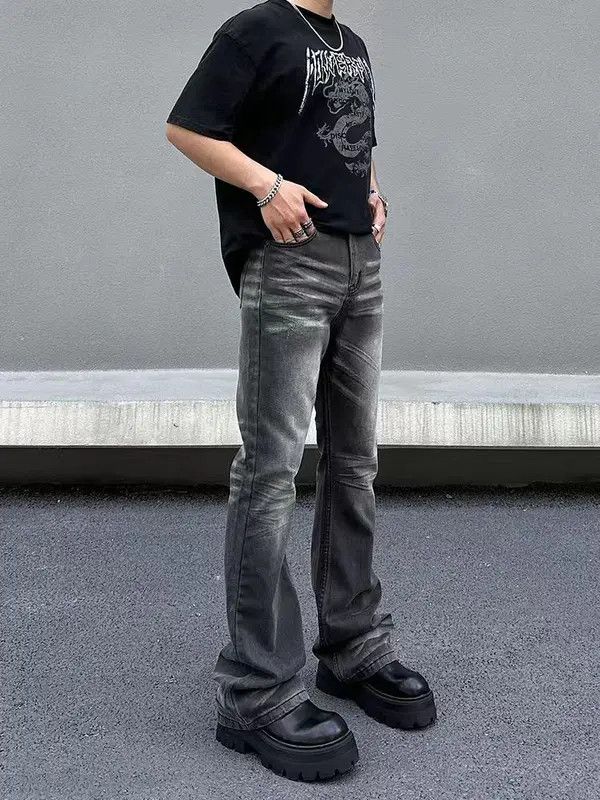 VIBE Street Vintage Gradient Washed Micro Flare Black Jeans Size US 30 / EU 46 - 4 Thumbnail
