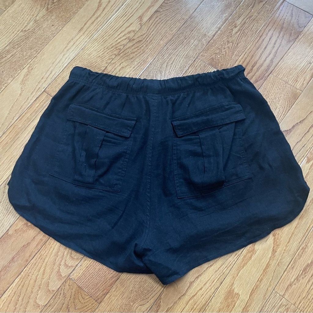 BLANKNYC BLANK NYC Black Linen Shorts front zipper pockets Sz 30 Size 42" / US 20 - 9 Thumbnail