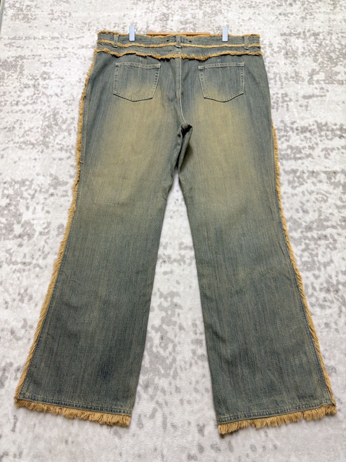 Tornado Mart Livre Claire Mudwash Fur Trim Bootcut Denim Jeans Size US 40 / EU 56 - 2 Thumbnail