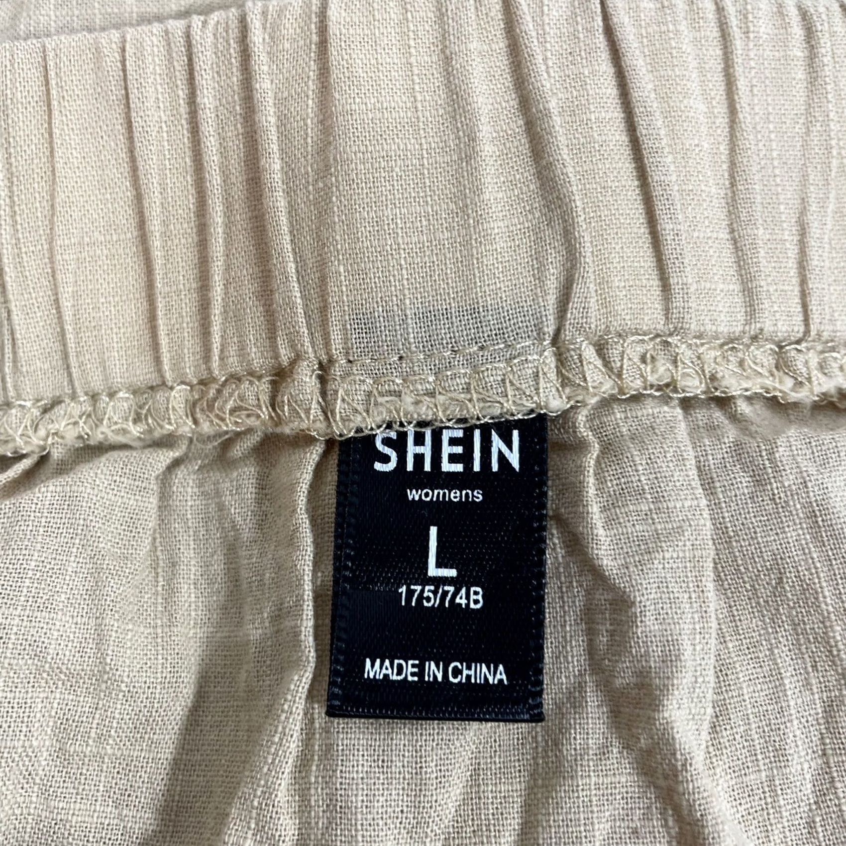 Shein Shein Women's Skirt Front 3 Button Tie Beige Elastic Waist Size Large NWOT New Size 36" / US 14 / IT 50 - 5 Thumbnail