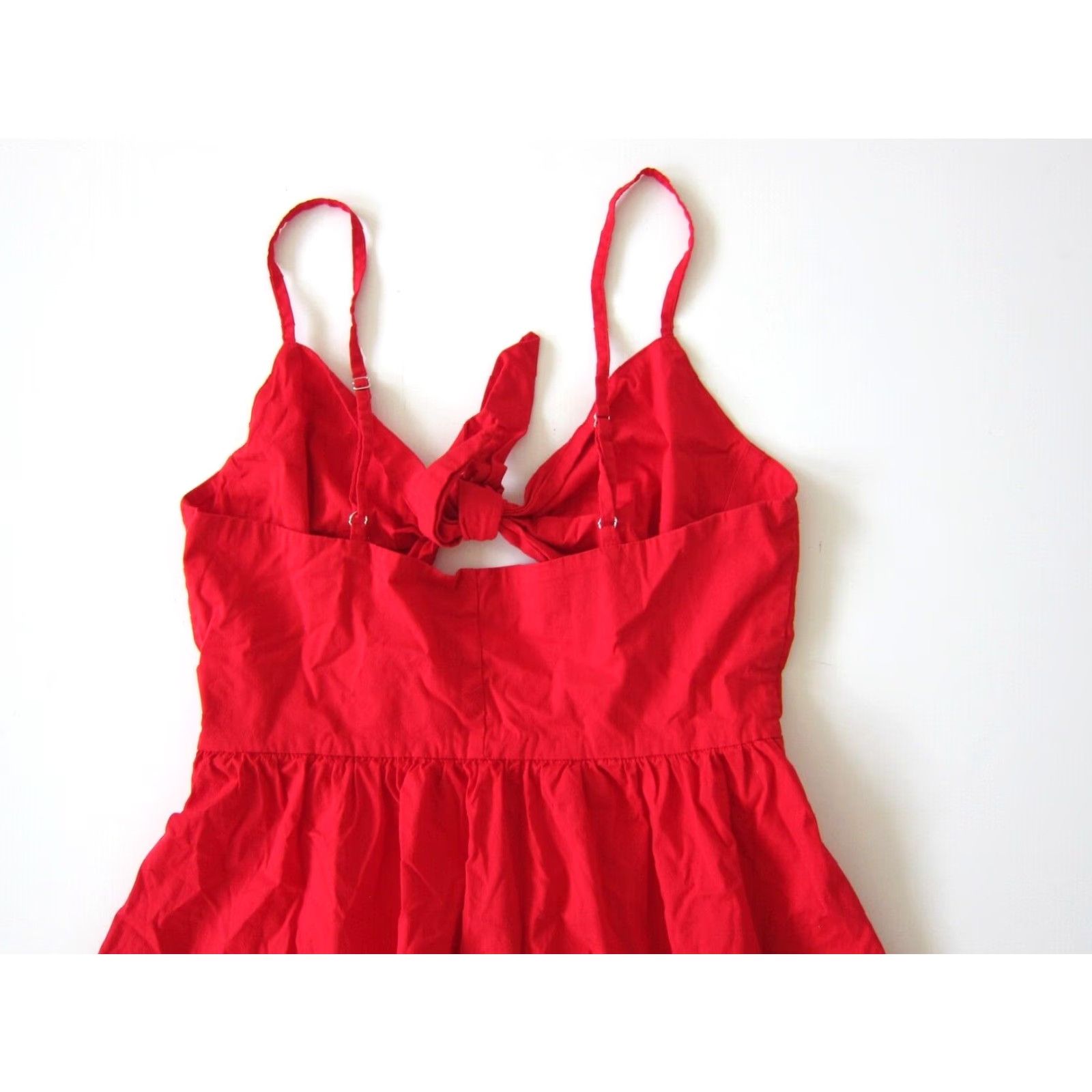 Vintage GB Cotton Stretch Red Spaghetti Strap Peep Stomach Button Down Tank Sun Dress M Size M / US 6-8 / IT 42-44 - 5 Thumbnail