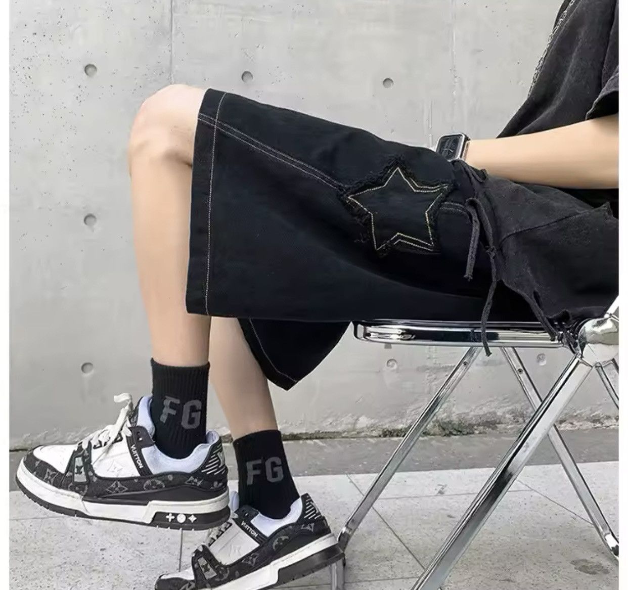 Japanese Brand Shorts Men Summer Star Patchwork Vintage Denim Size US 28 / EU 44 - 4 Thumbnail