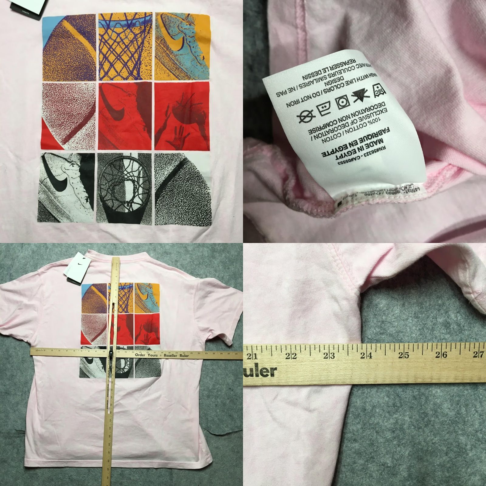 Nike Nike Shirt Mens XL Pink Basketball Hoop Grid Graphic Loose Fit Tee Swoosh Size US XL / EU 56 / 4 - 8 Thumbnail