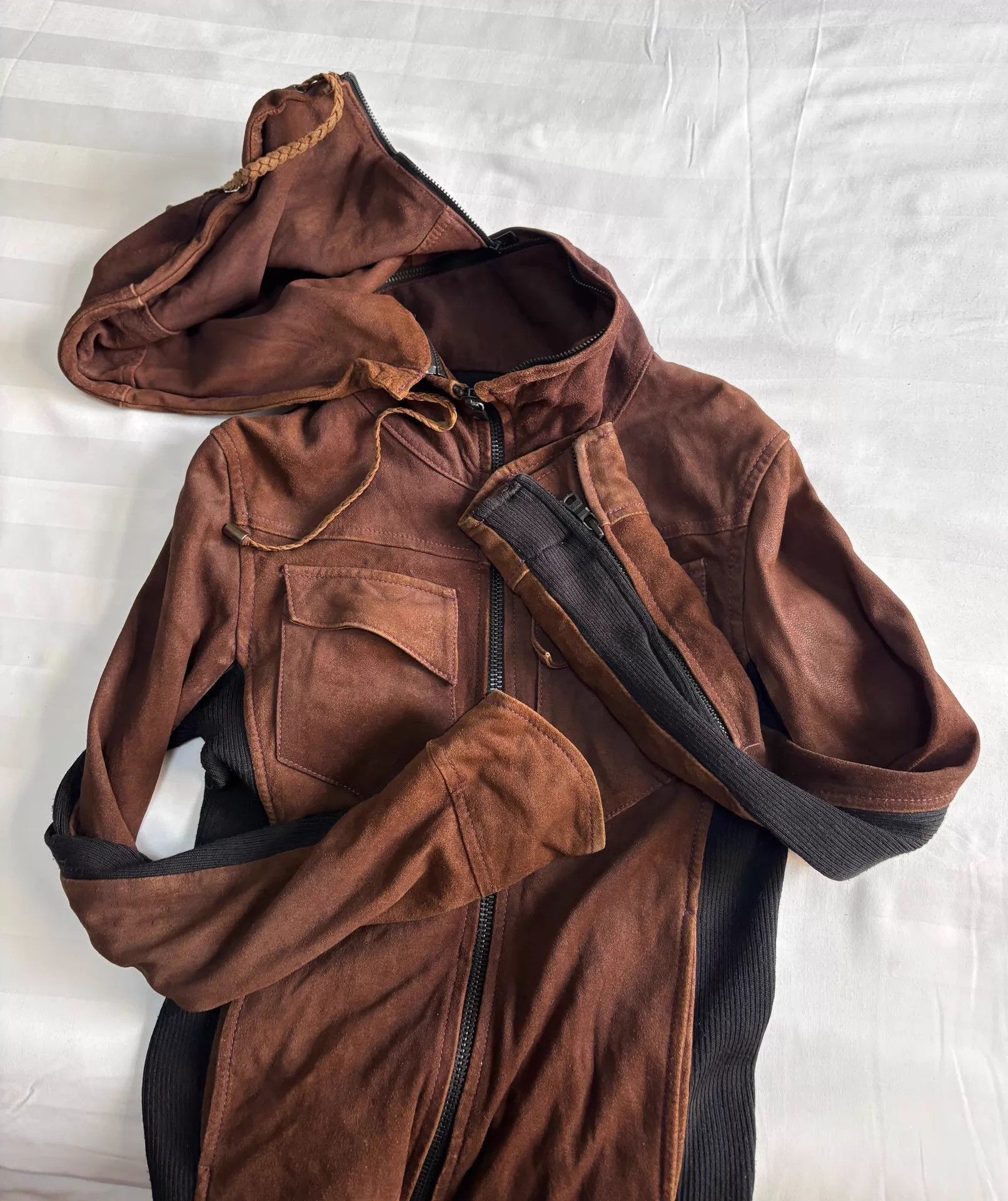 BUFFALO BOBS Buffalo Bobs vintage suede knit panel double zip jacket Size US S / EU 44-46 / 1 - 5 Thumbnail