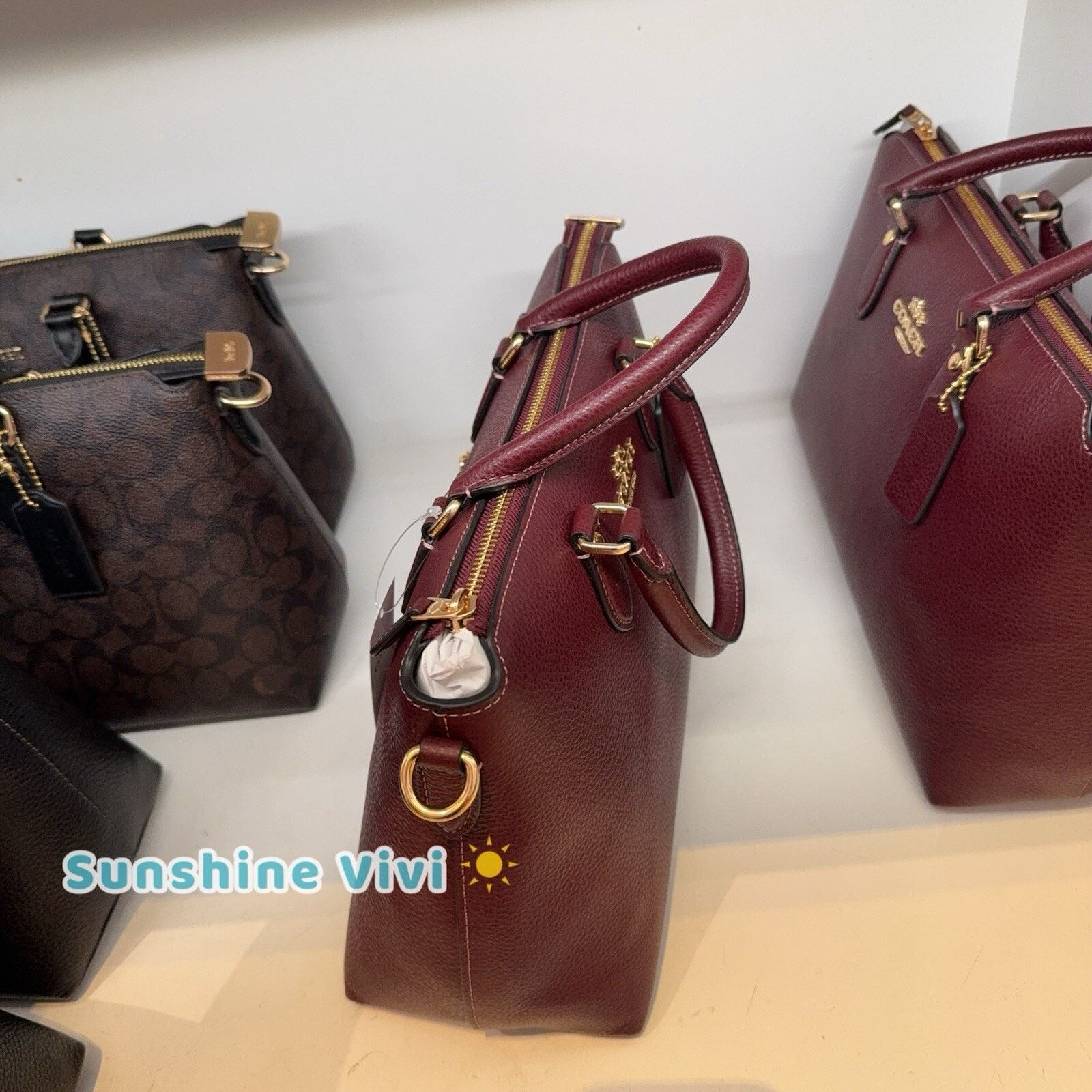 Coach NWT COACH Georgia Satchel Signature Canvas CR156 Gold/Merlot Size ONE SIZE - 2 Thumbnail