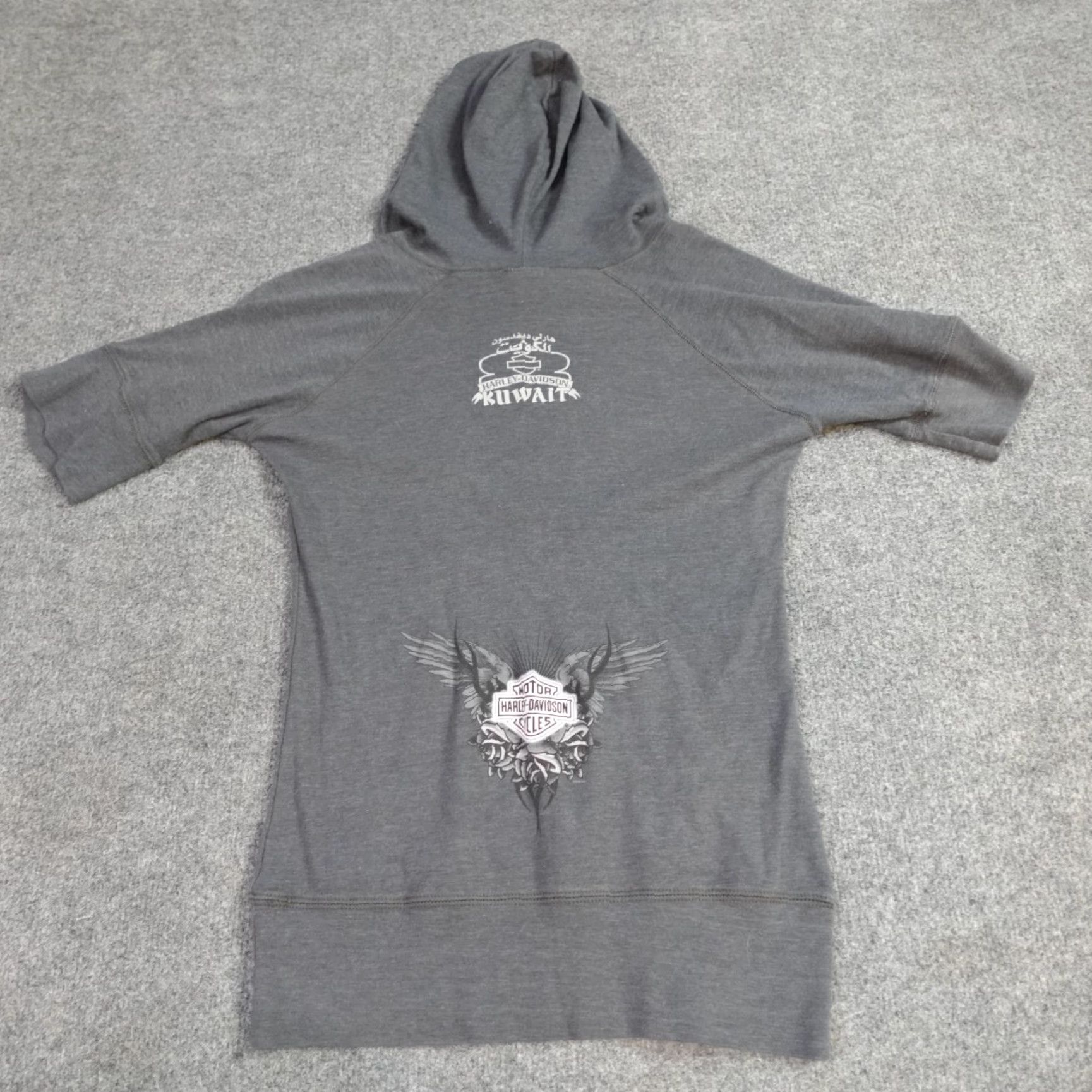 Harley Davidson Harley-Davidson Womens T-Shirt Gray Raglan Sleeves Scoop Neck Hoodie L Size L / US 10 / IT 46 - 4 Thumbnail