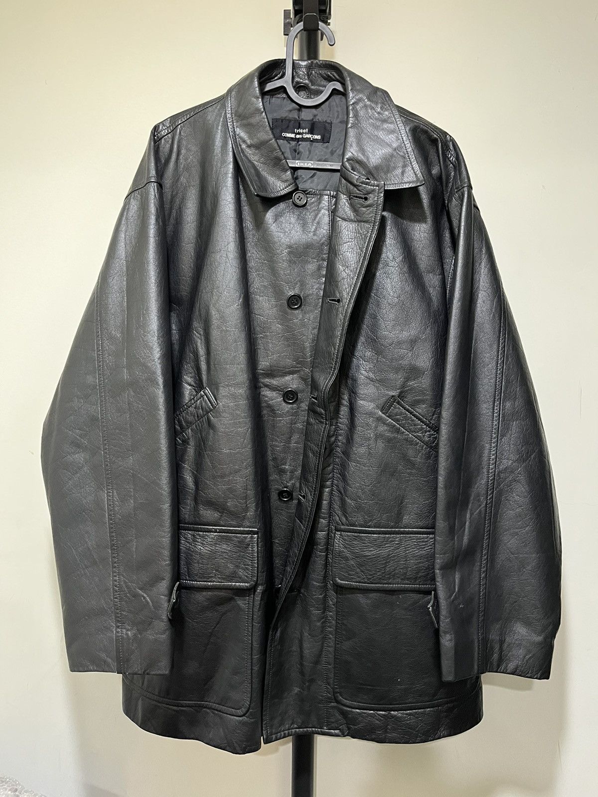 Comme des Garcons × Comme des Garcons Homme × Comme des Garcons Homme Plus COMME des GARCONS Leather Jacket Coat Size US XL / EU 56 / 4 - 3 Thumbnail