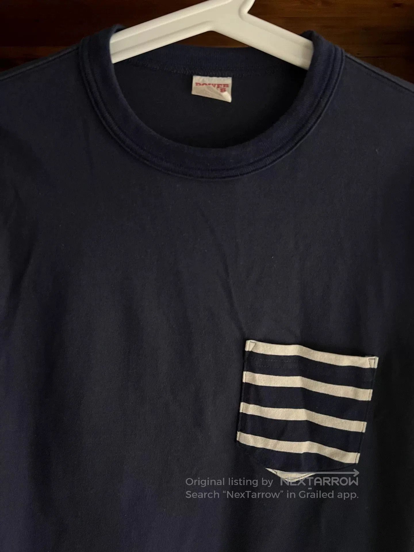 Porter Classic Blue Dyed Striped Sweatshirt with Pocket. Size US L / EU 52-54 / 3 - 4 Thumbnail