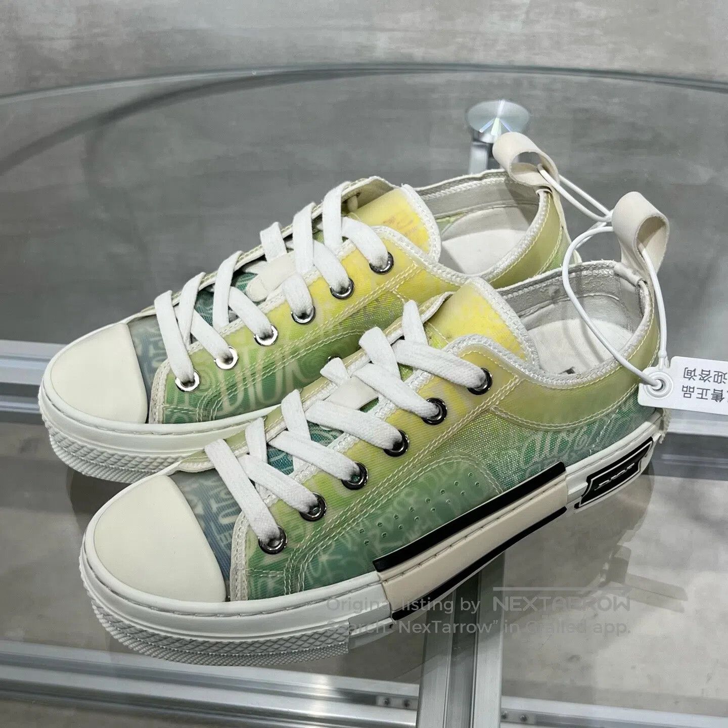 Dior Dior × Shawn Stussy collaboration edition B23, yellow-gree Size US 5 / IT 35 - 1 Thumbnail