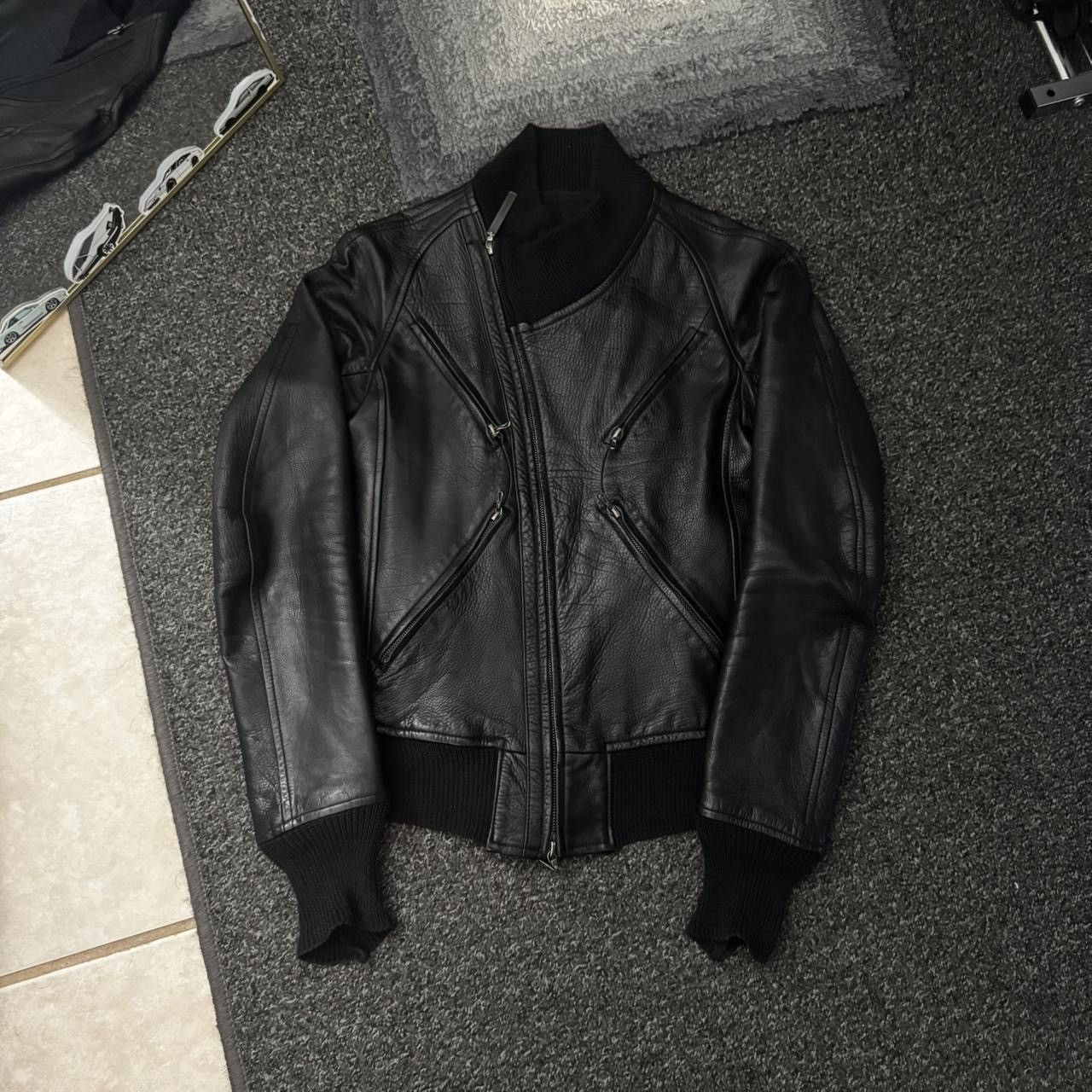 The Viridi-anne double zip leather blous