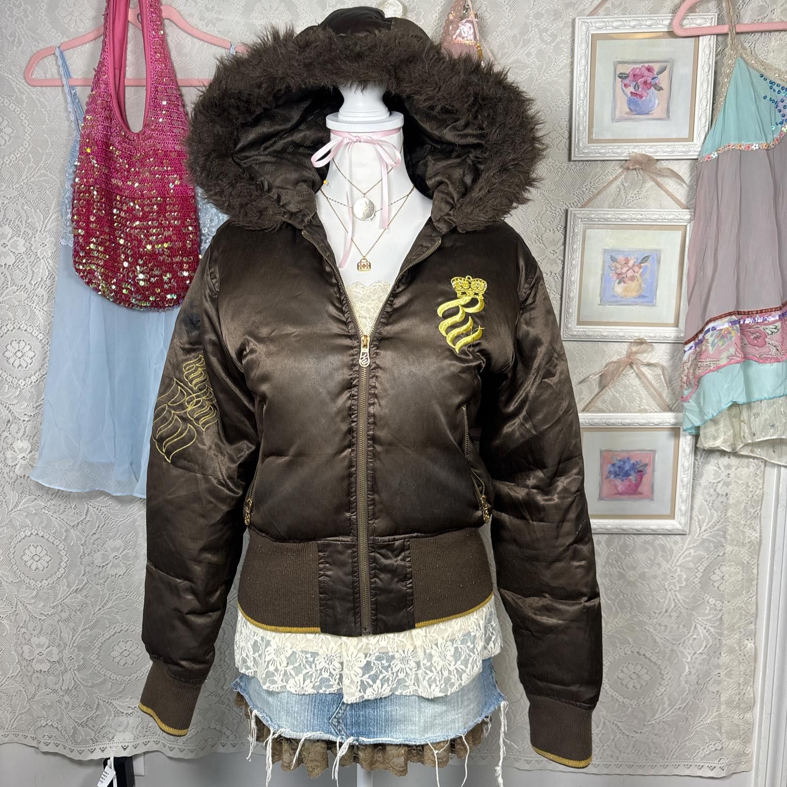 Rocawear y2k roca wear fur puffer jacket Size L / US 10 / IT 46 - 1 Thumbnail
