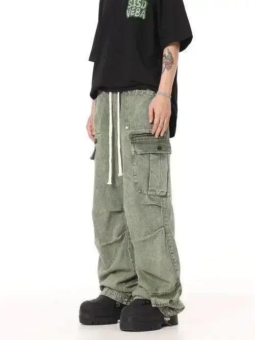 Designer baggy flared skate hiphop cargo jeans Size US 34 / EU 50 - 4 Thumbnail