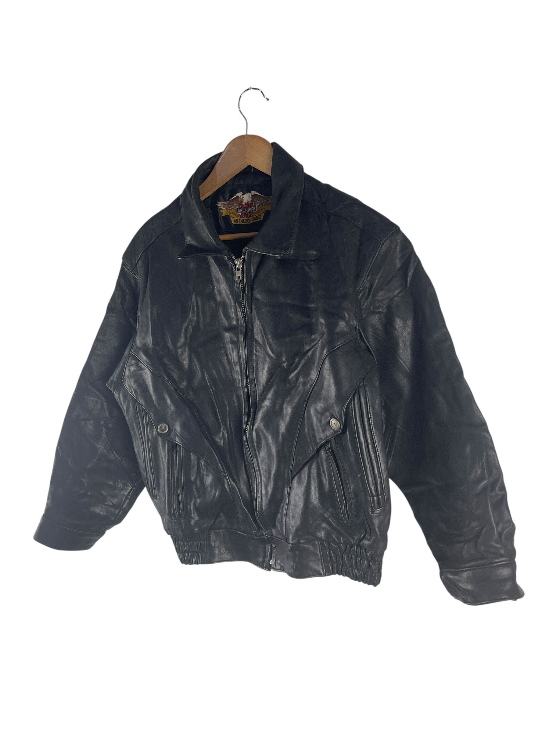 Harley Davidson Vintage Harley-Davidson Leather Bomber Jacket Size M / US 6-8 / IT 42-44 - 5 Thumbnail