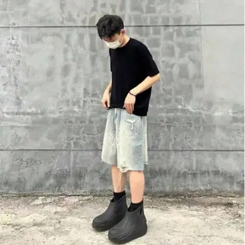Japanese Brand WASHED distressed EDGY Y2K shorts jeans Size US 30 / EU 46 - 4 Thumbnail