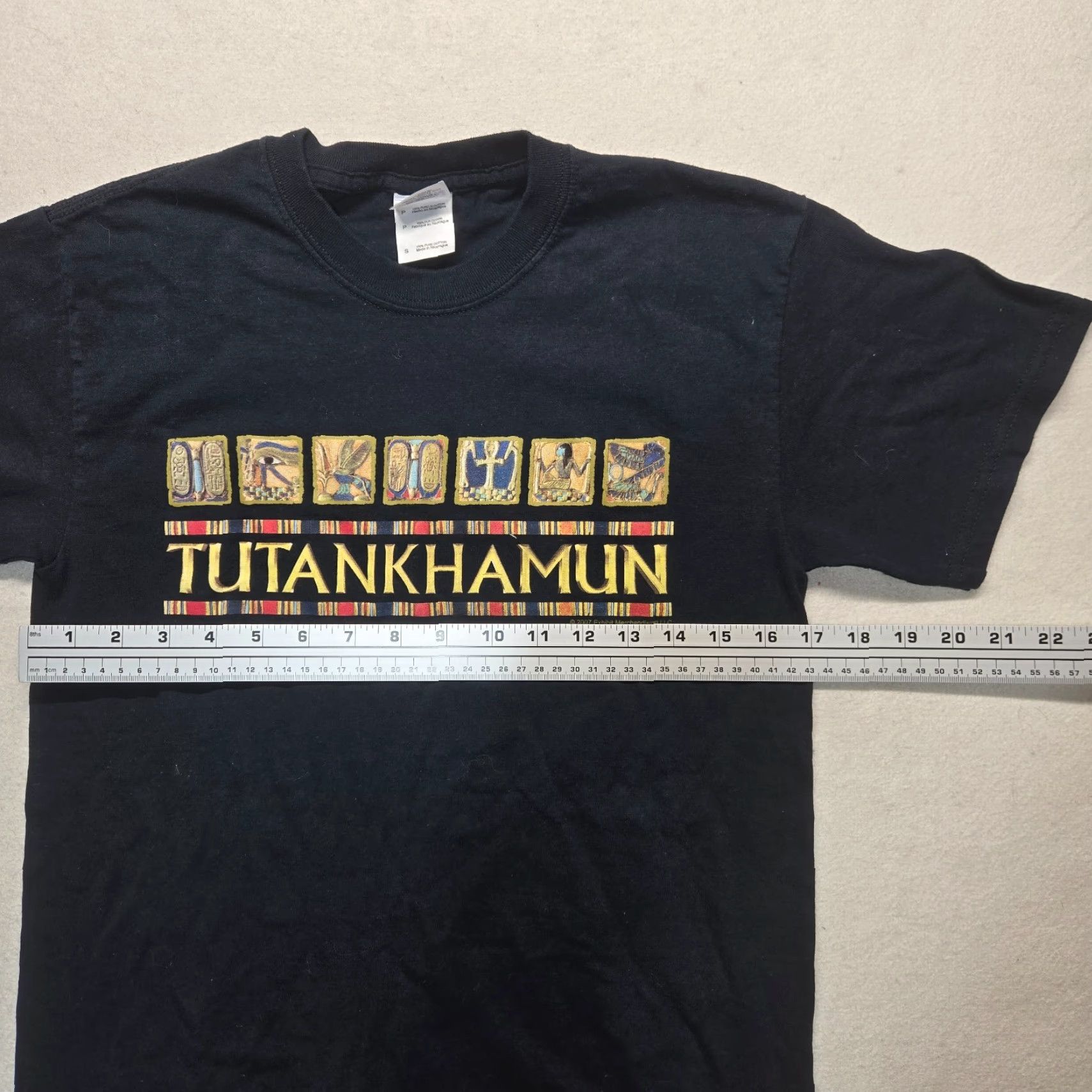 Gildan VINTAGE King Tutankhamun T-Shirt Shirt Adult Small Black 100% Cotton Pharaoh Egypt Graphic Tee Mens Size US S / EU 44-46 / 1 - 4 Thumbnail