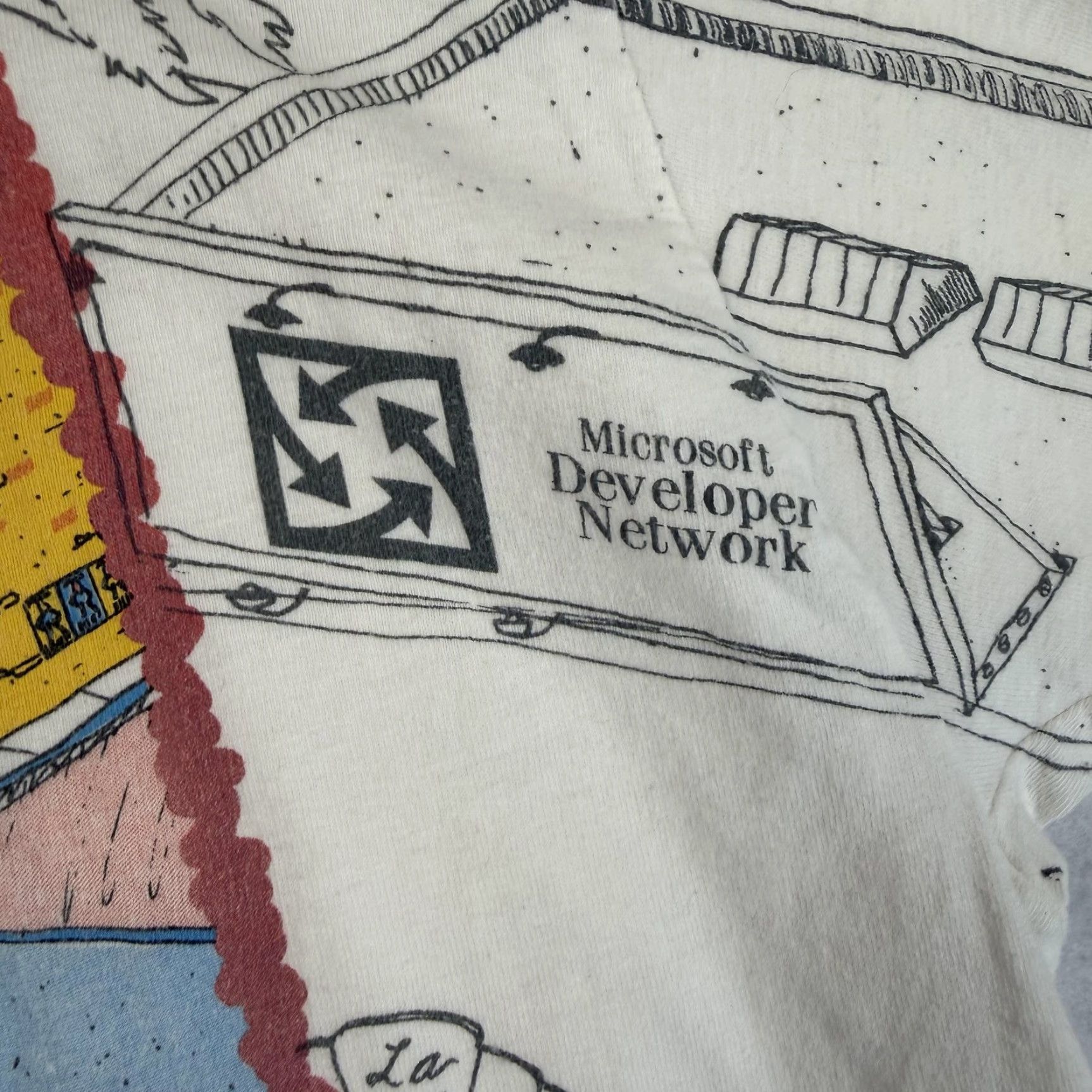 Hanes VINTAGE Microsoft Developer Network Shirt Mens XL All Over Print Made USA 90s Size US XL / EU 56 / 4 - 7 Thumbnail