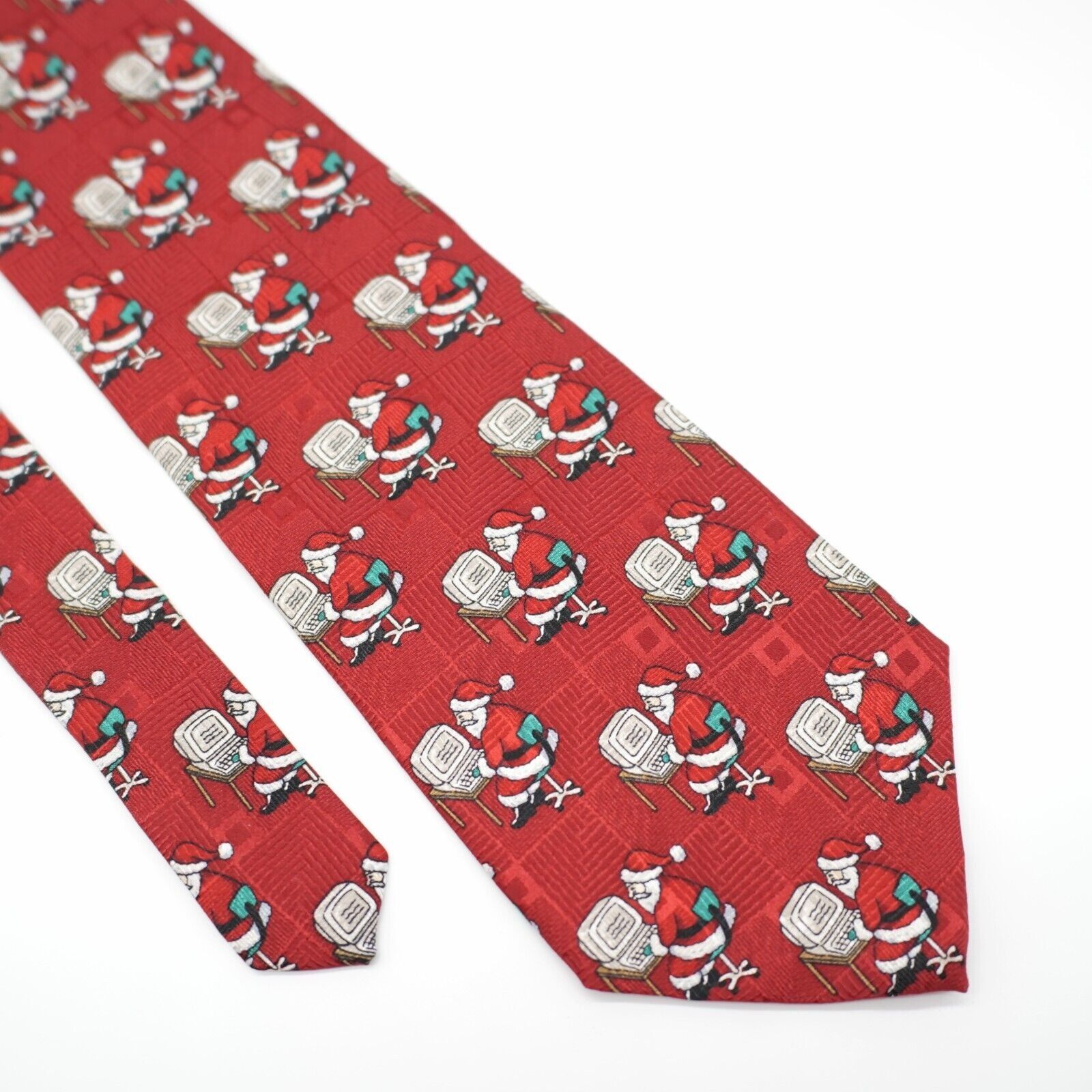 Designer Today's Man Red Christmas Santa Computer Woven Short Wide Si Size ONE SIZE - 1 Thumbnail