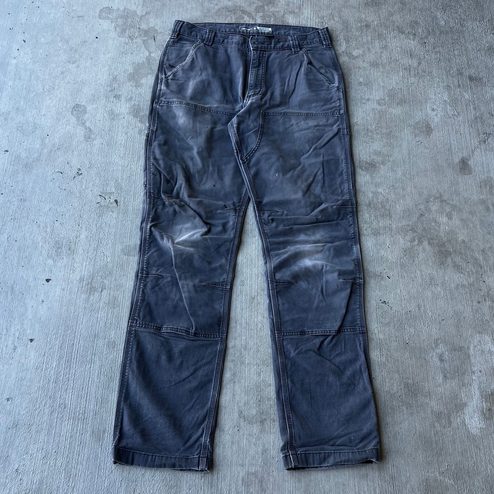 Carhartt × Vintage Carhartt gray relaxed fit double knee work carpenter pants Size US 32 / EU 48 - 1 Thumbnail