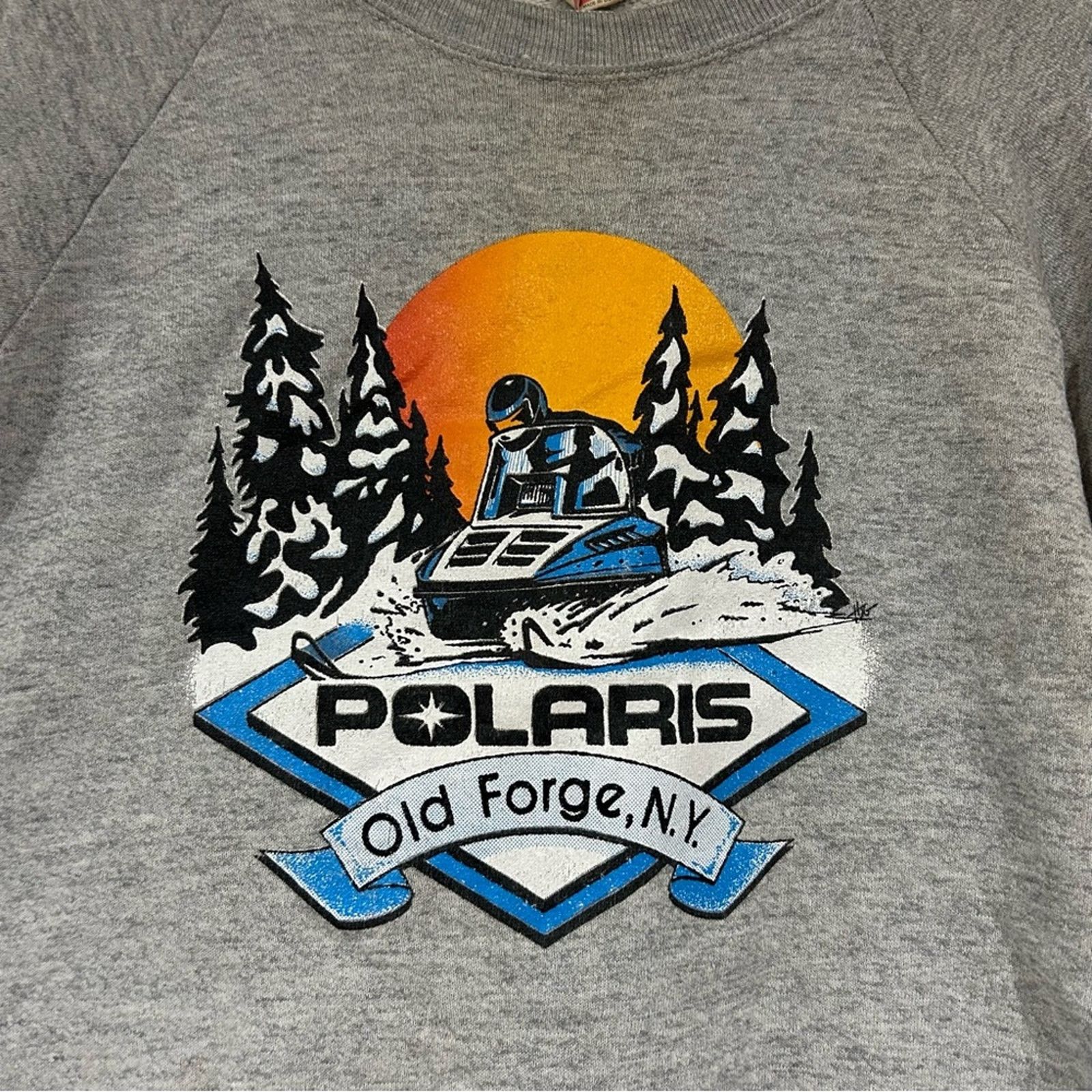 Fruit Of The Loom Vintage Polaris Snowmobile Sweatshirt Size US M / EU 48-50 / 2 - 2 Thumbnail