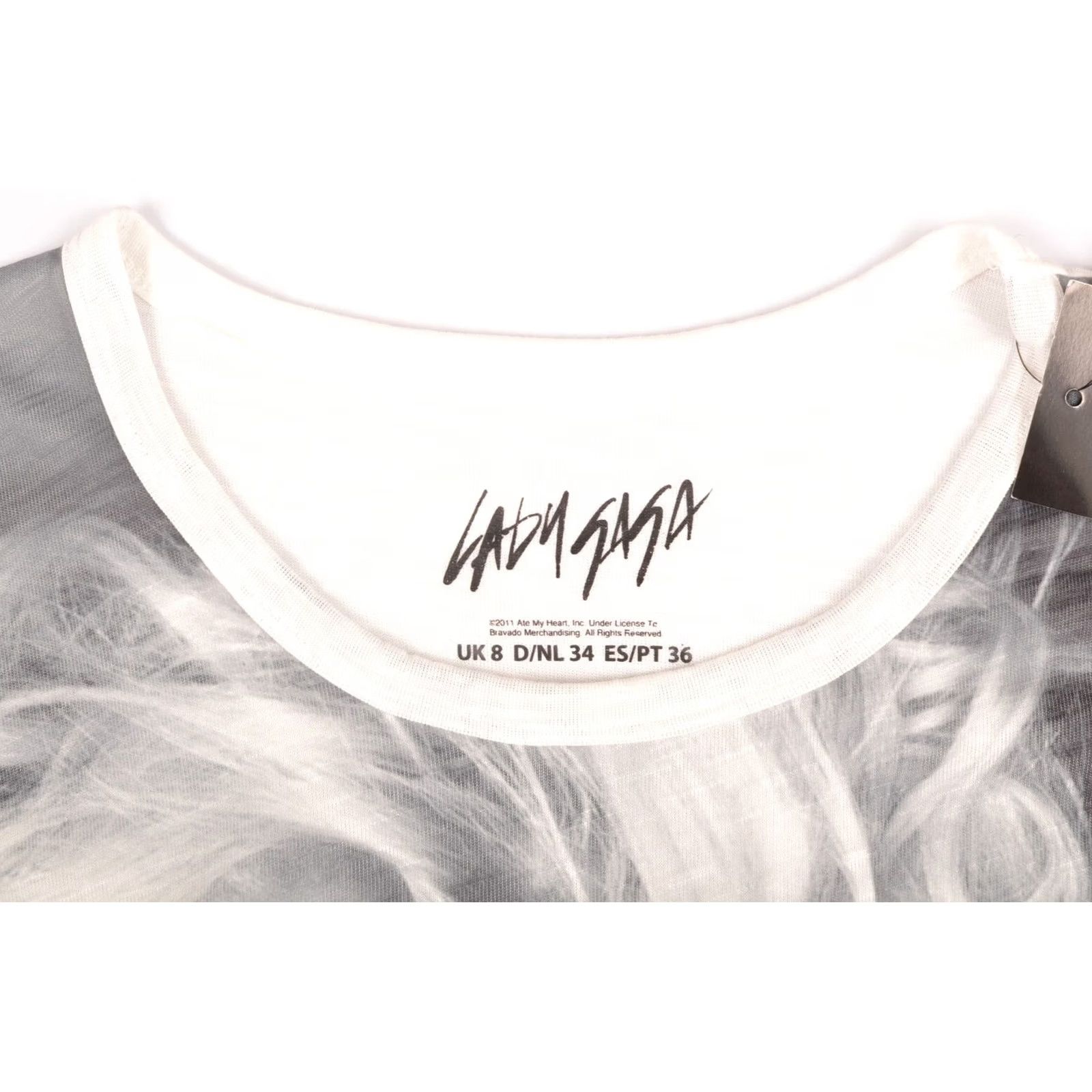 Primark Primark Bravado Lady Gaga Ate My Heart 2011 2012 W's T-Shirt 8 White Womens Shirt UK 8 / D 34 Size M / US 6-8 / IT 42-44 - 4 Thumbnail